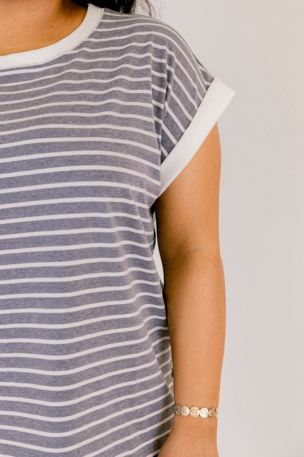 The Savannah Stroll Striped Tee, Charcoal