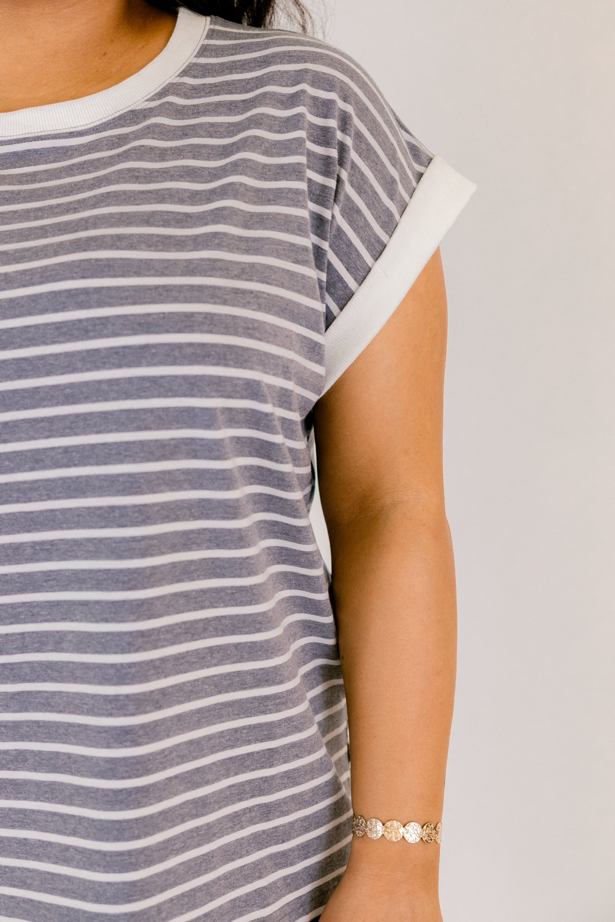The Savannah Stroll Striped Tee, Charcoal