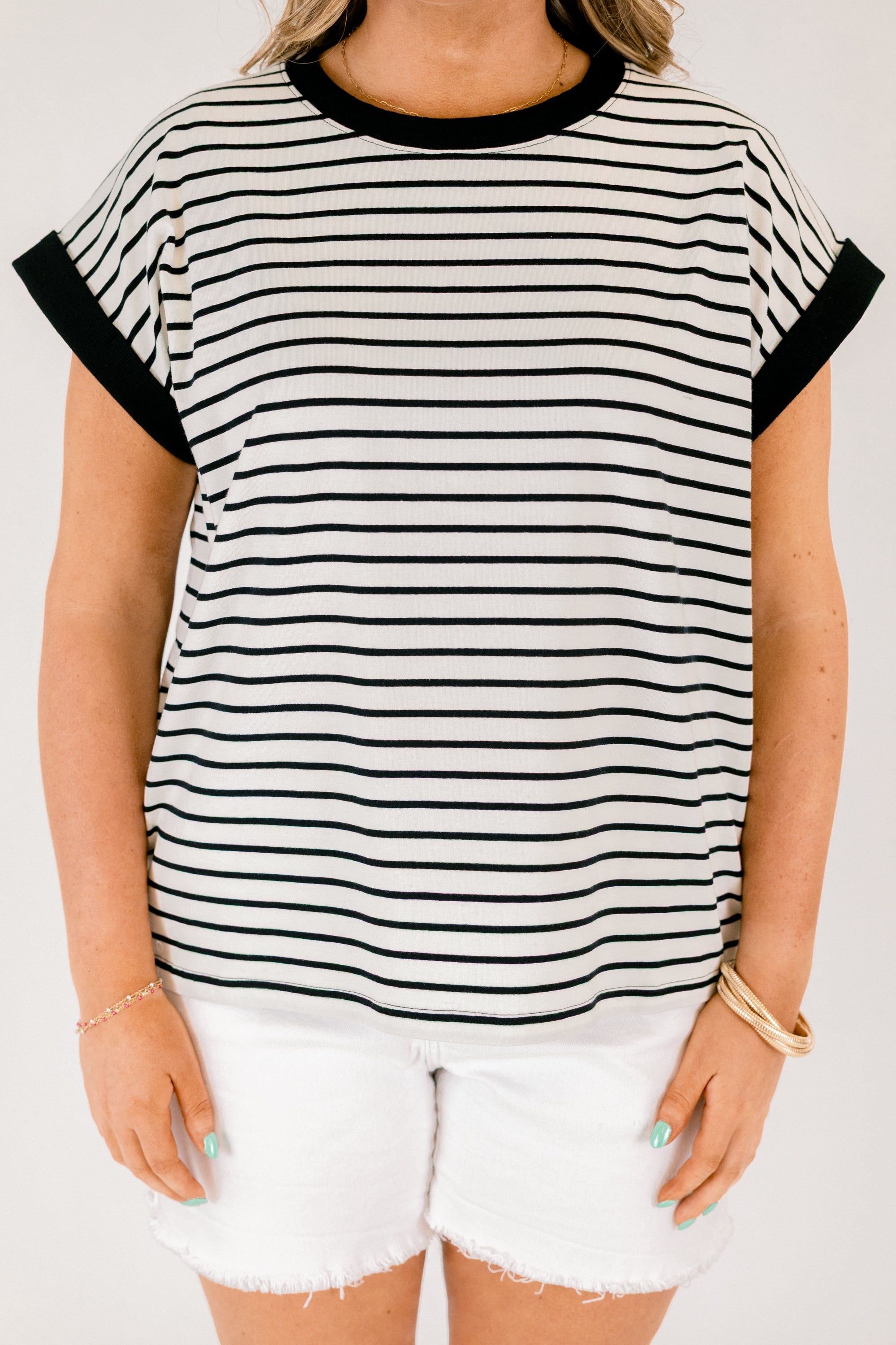 The Savannah Stroll Striped Tee, Cream