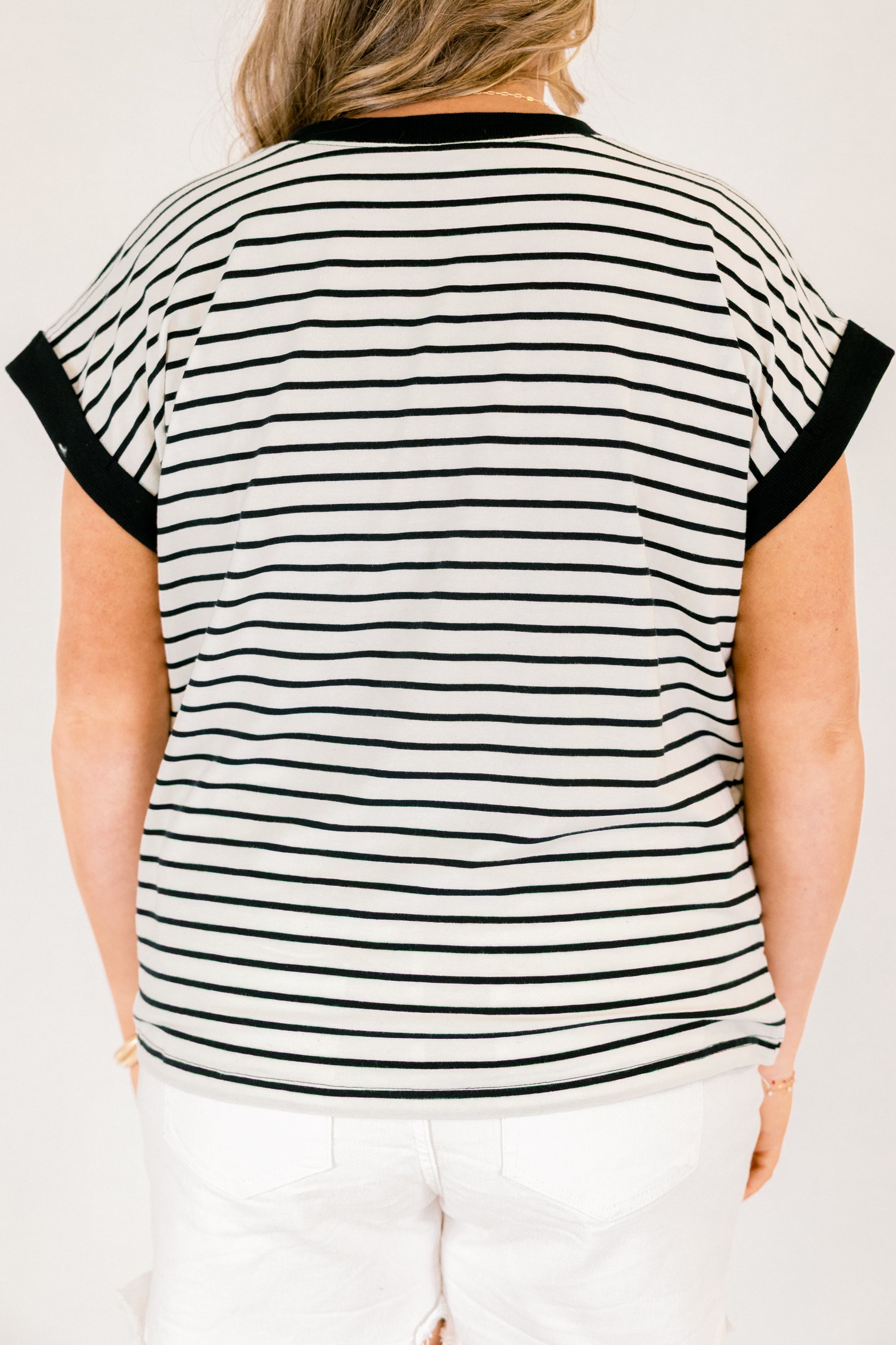 The Savannah Stroll Striped Tee, Cream
