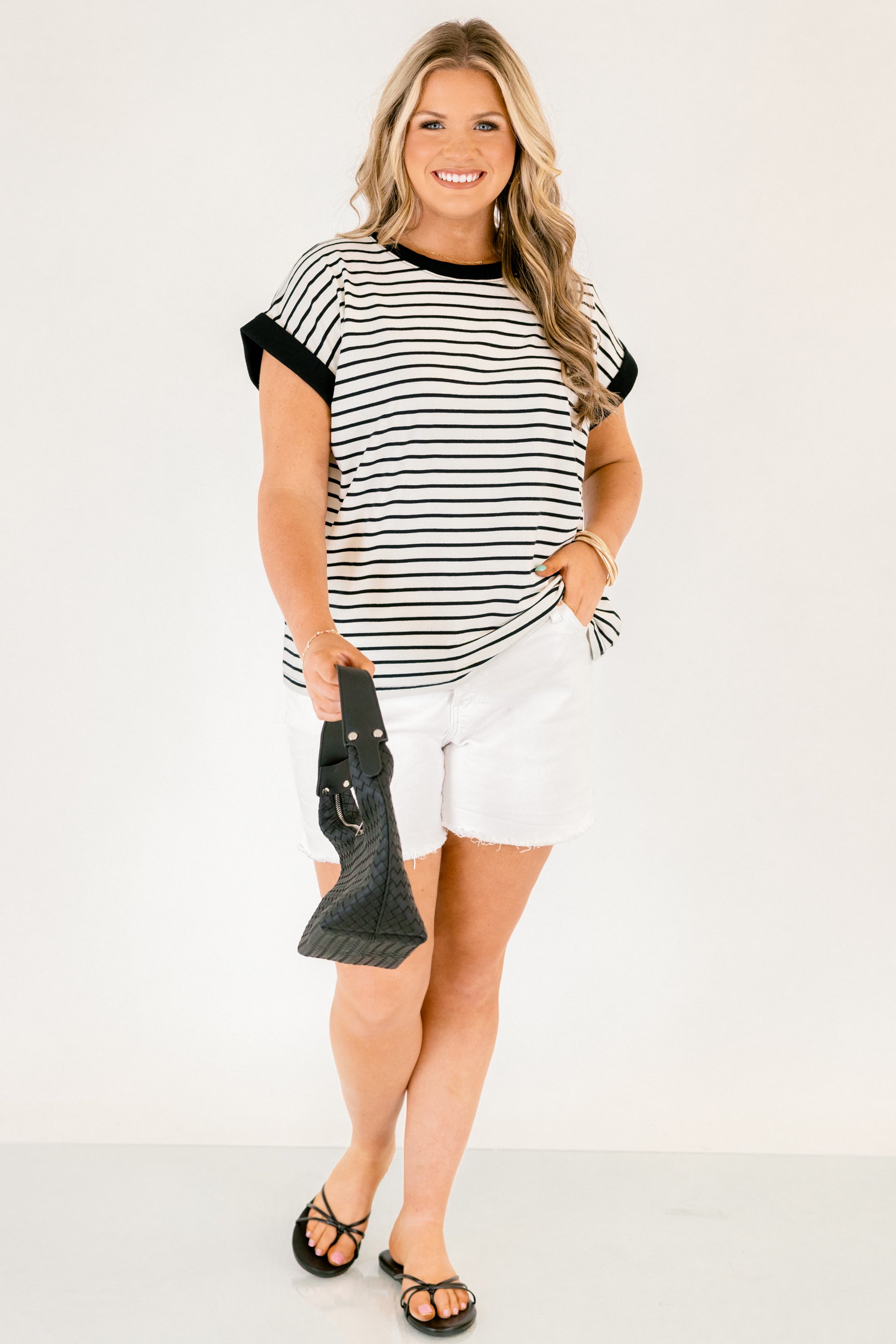 The Savannah Stroll Striped Tee, Cream