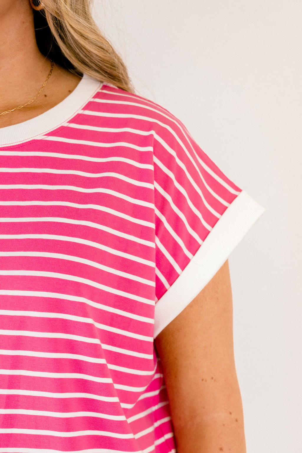The Savannah Stroll Striped Tee, Fuchsia