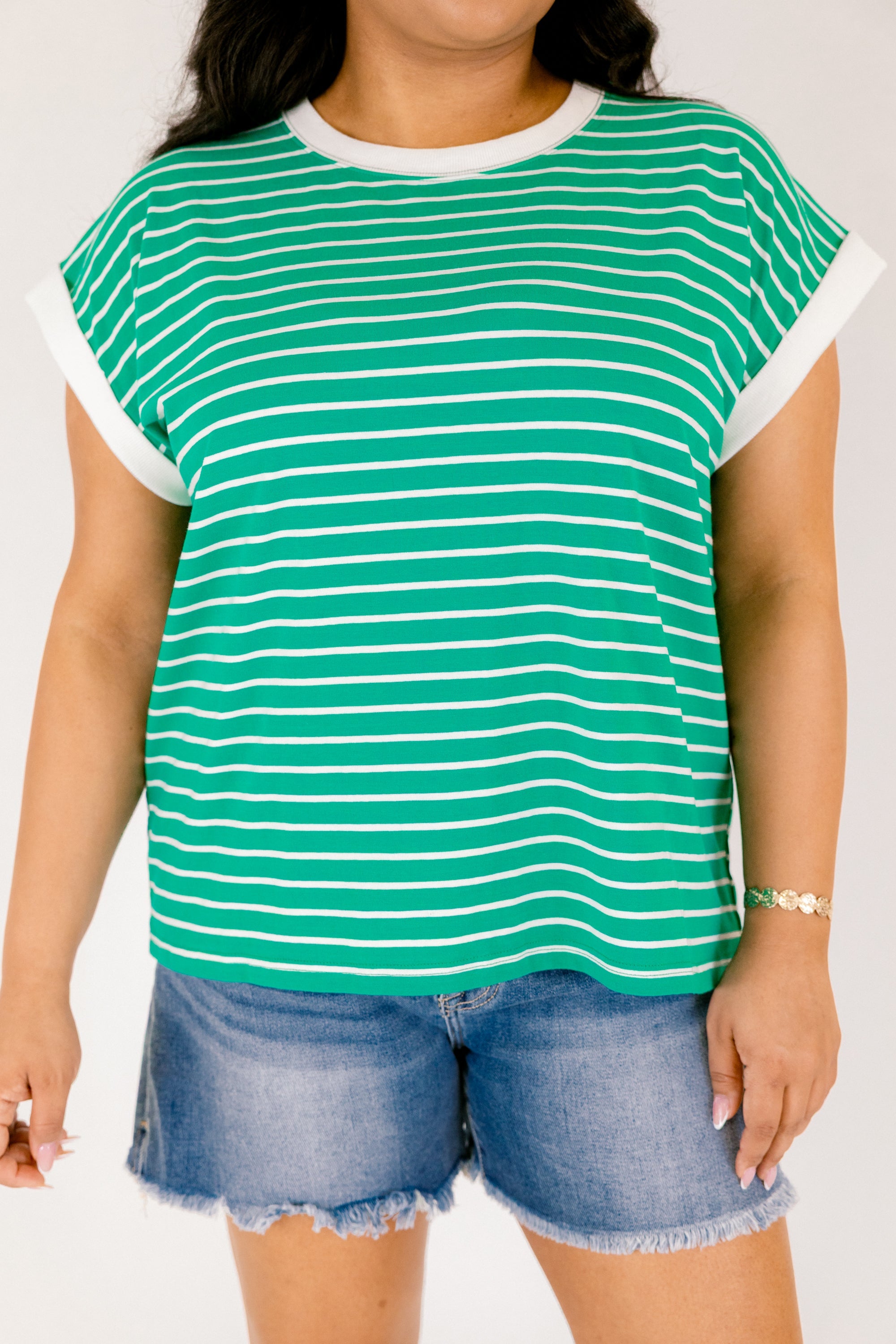 The Savannah Stroll Striped Tee, Kelly Green