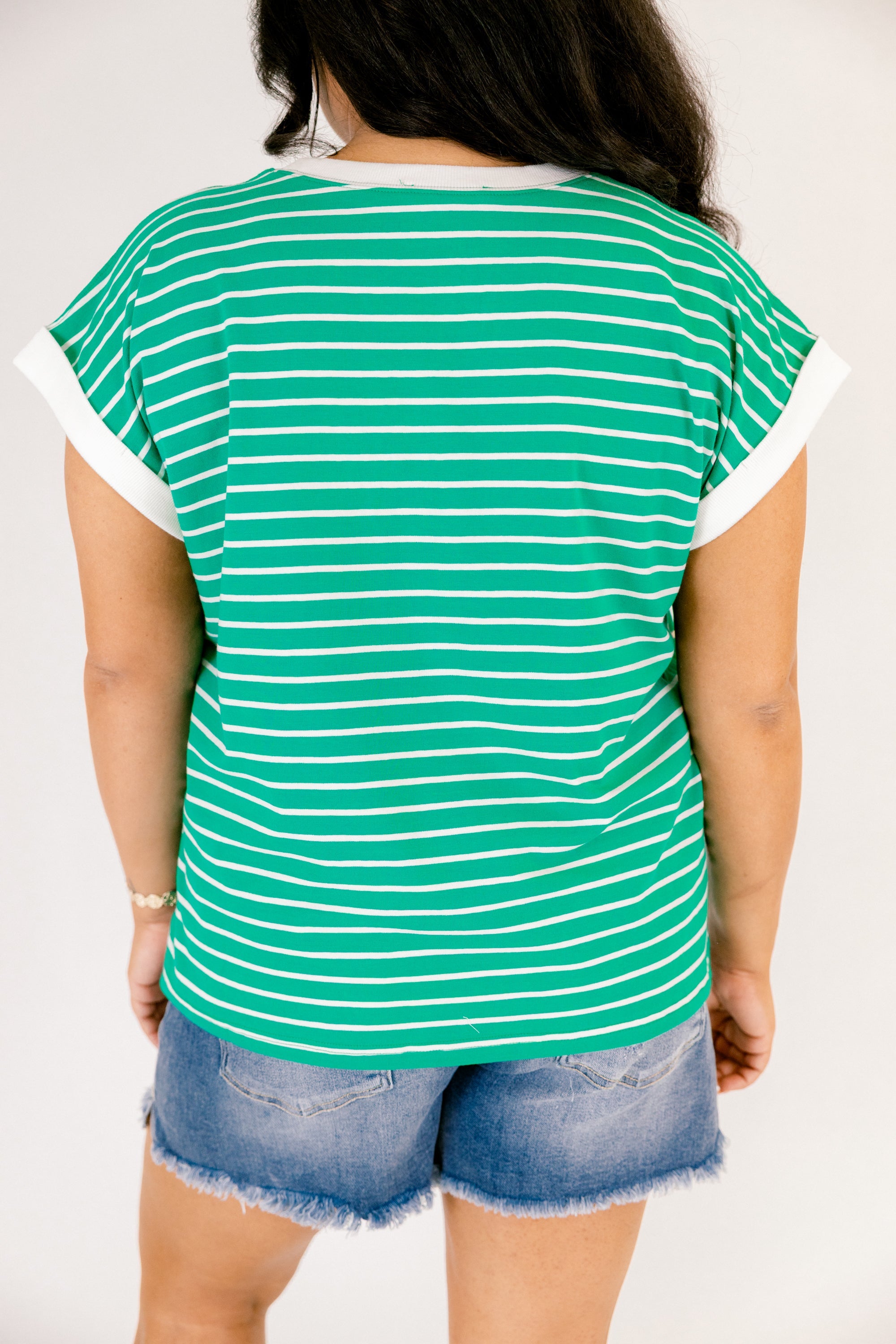 The Savannah Stroll Striped Tee, Kelly Green