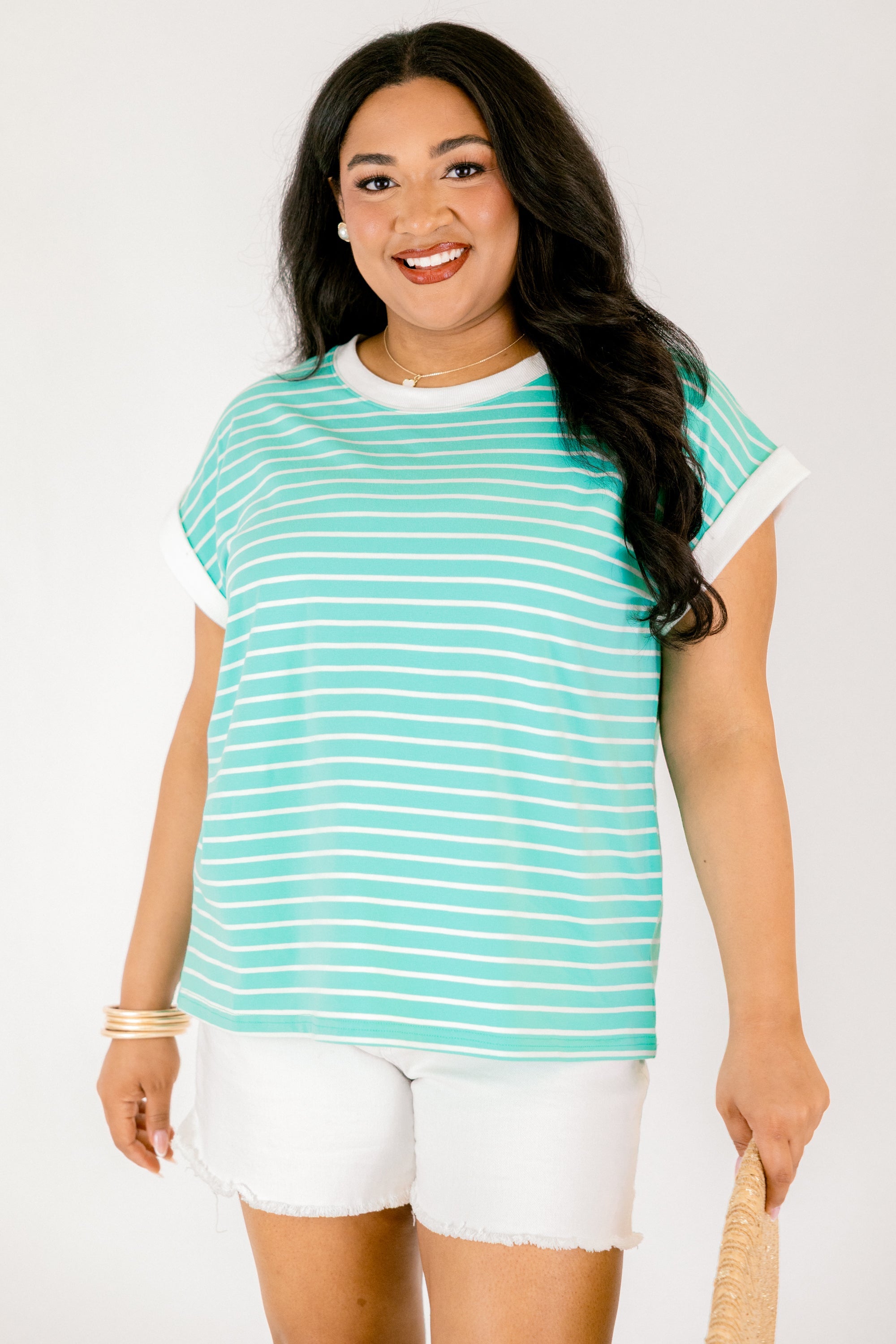 The Savannah Stroll Striped Tee, Mint