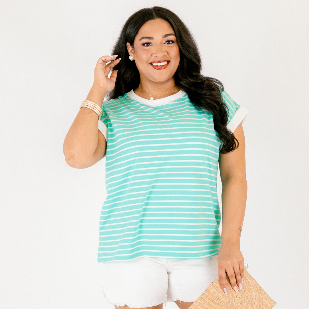 The Savannah Stroll Striped Tee, Mint