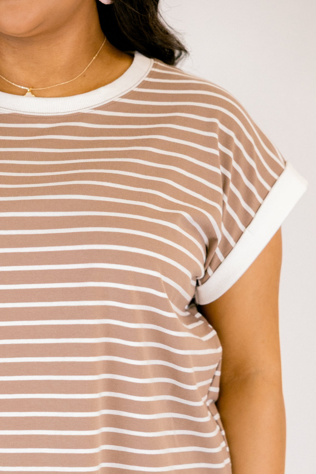 The Savannah Stroll Striped Tee, Mocha