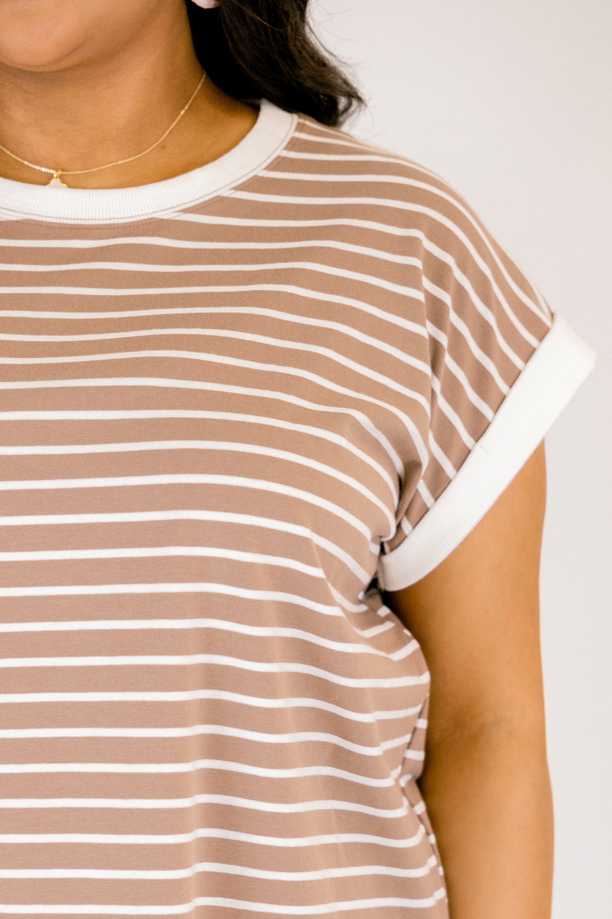 The Savannah Stroll Striped Tee, Mocha