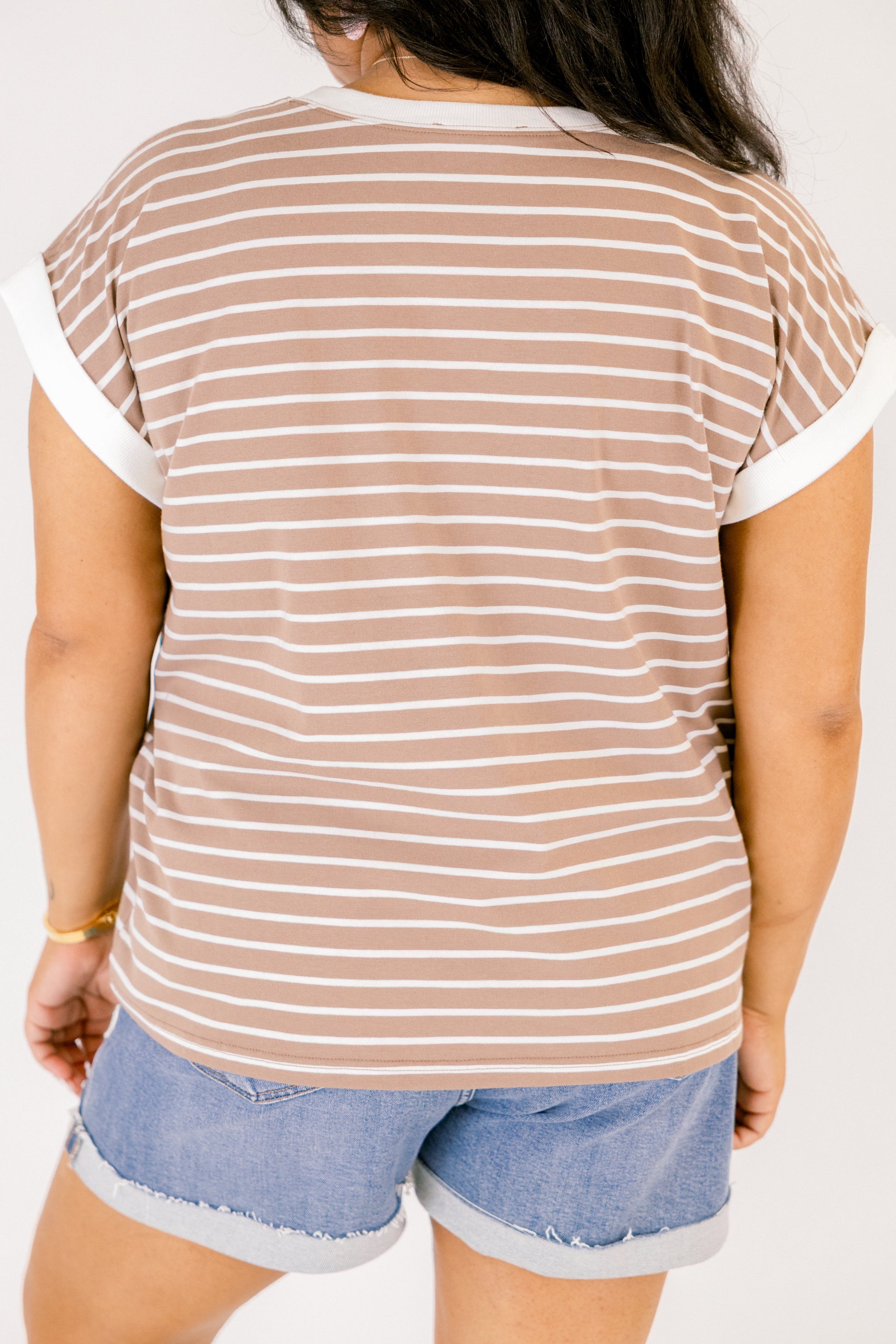 The Savannah Stroll Striped Tee, Mocha