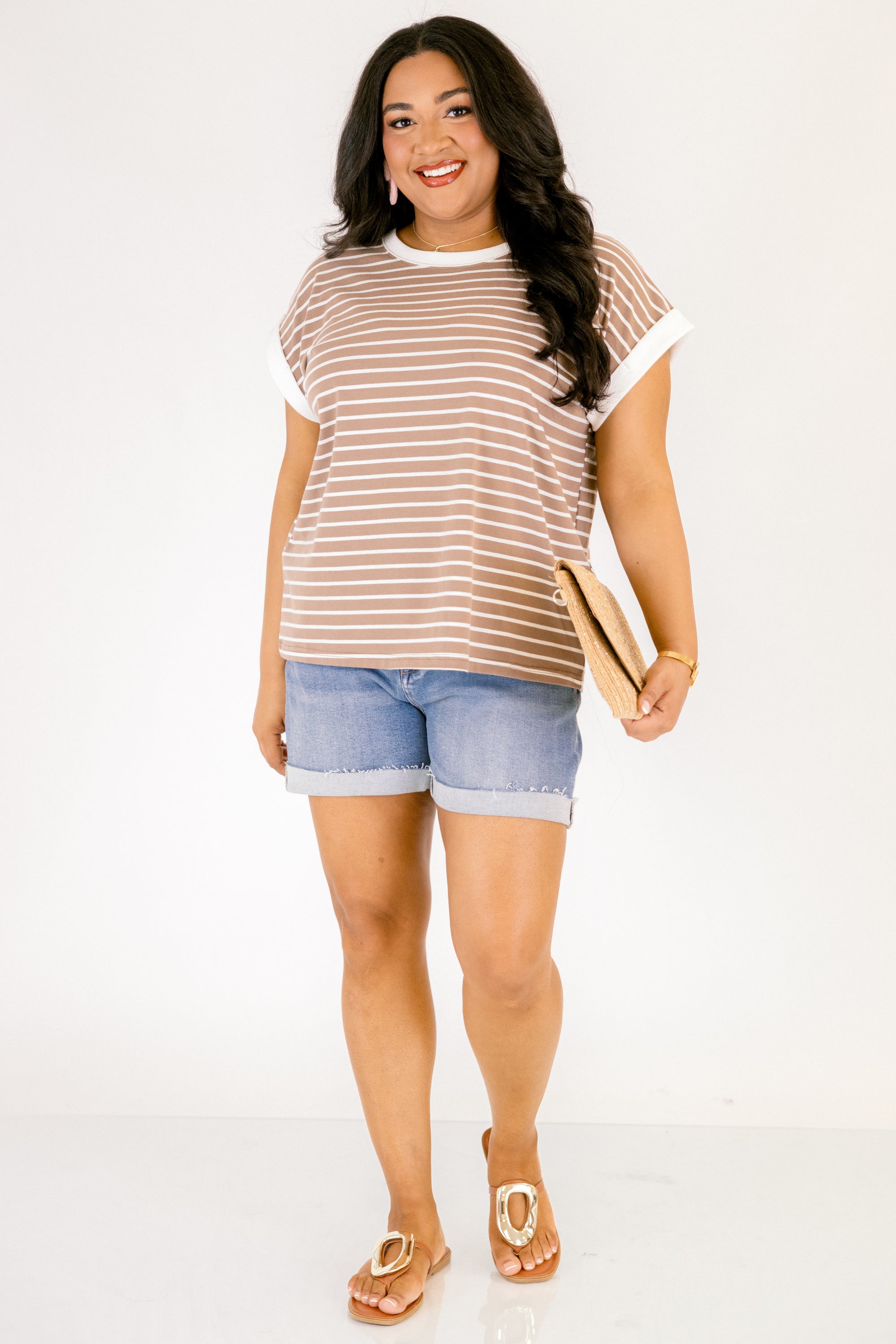 The Savannah Stroll Striped Tee, Mocha