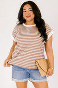 The Savannah Stroll Striped Tee, Mocha