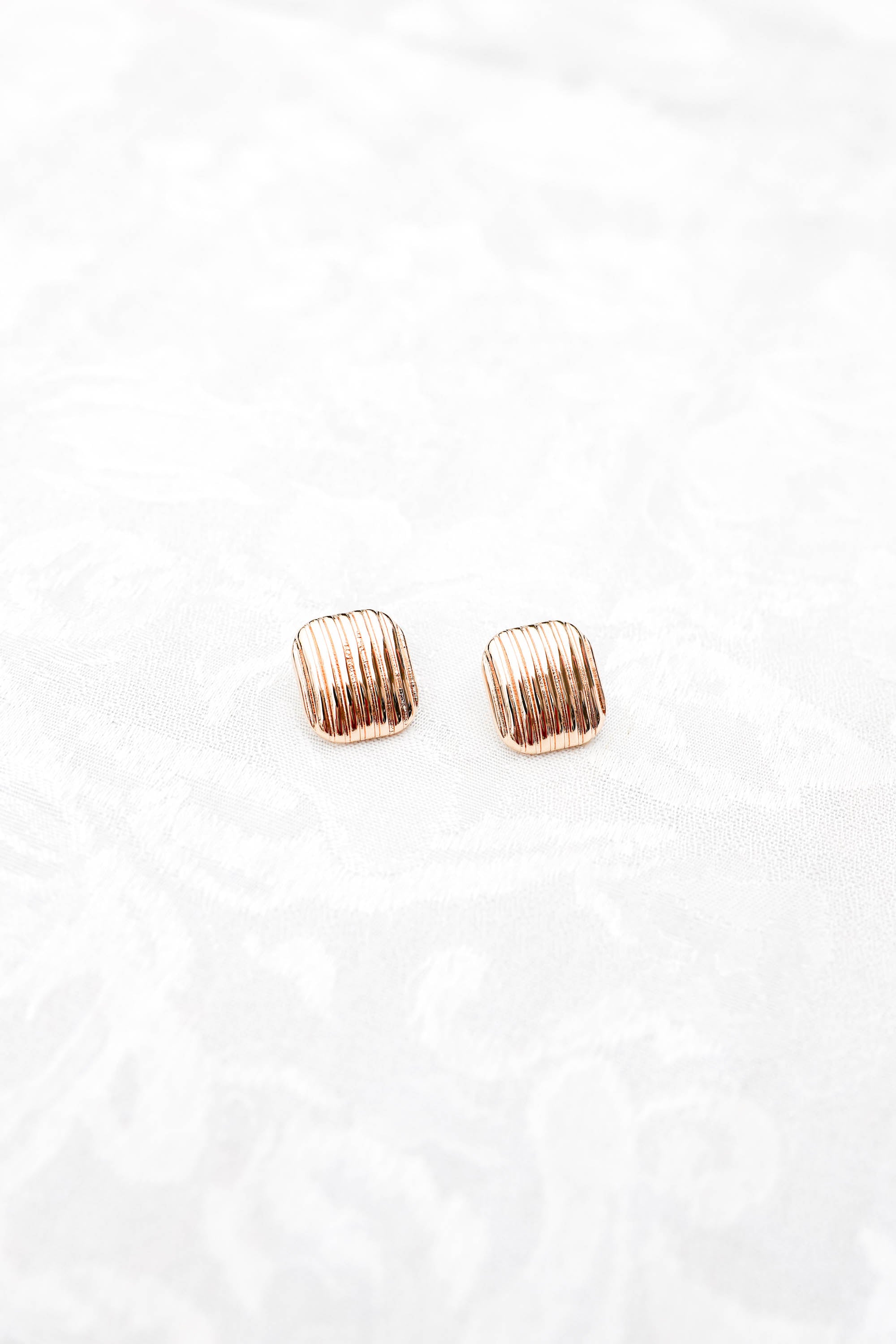 The Uptown Square Studs, Gold