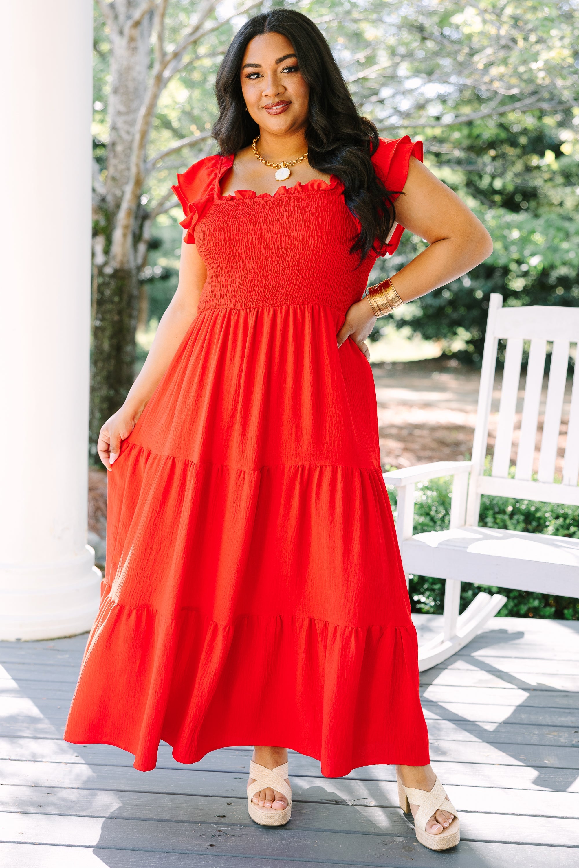 The Wildflower's Song Maxi Dress, Red