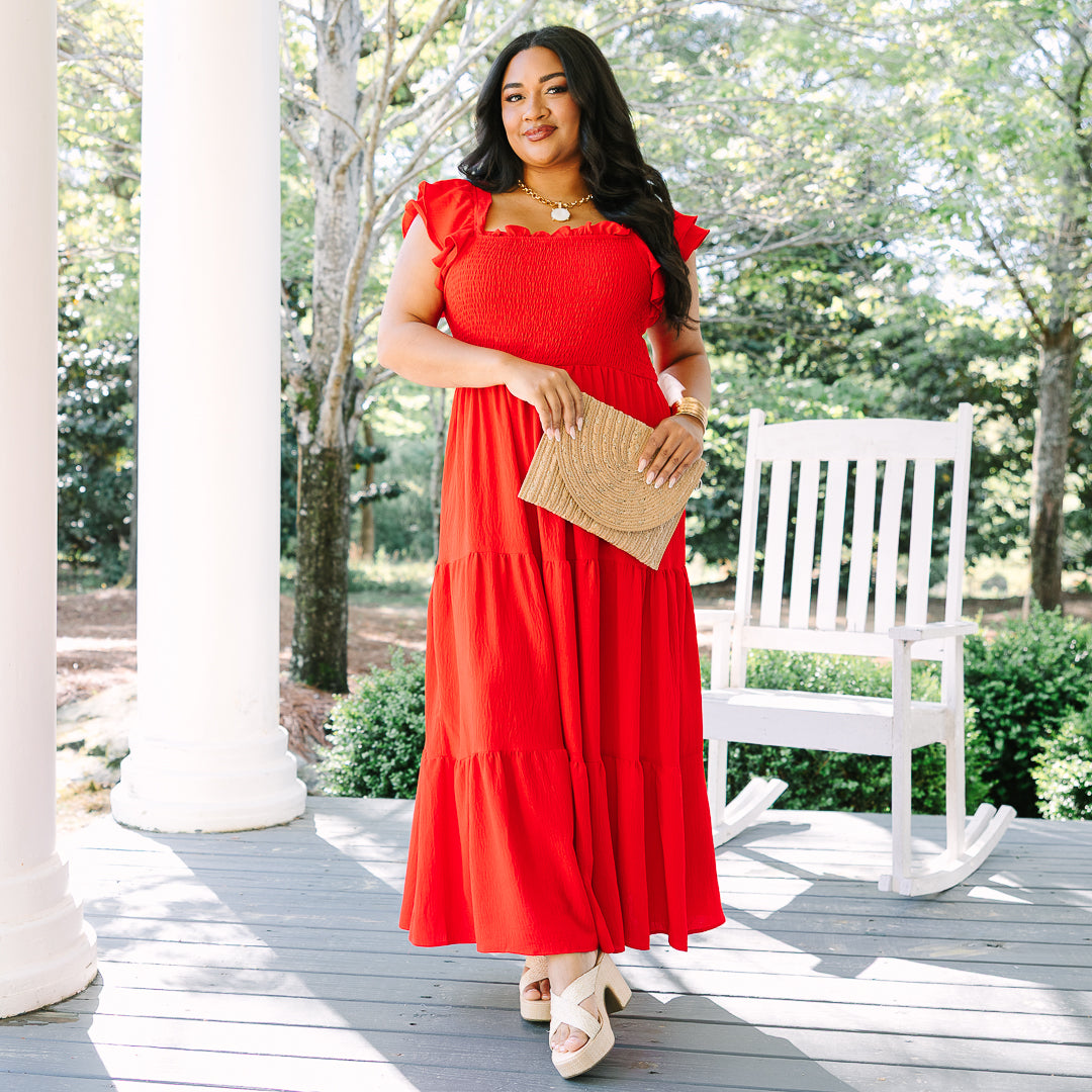 The Wildflower's Song Maxi Dress, Red