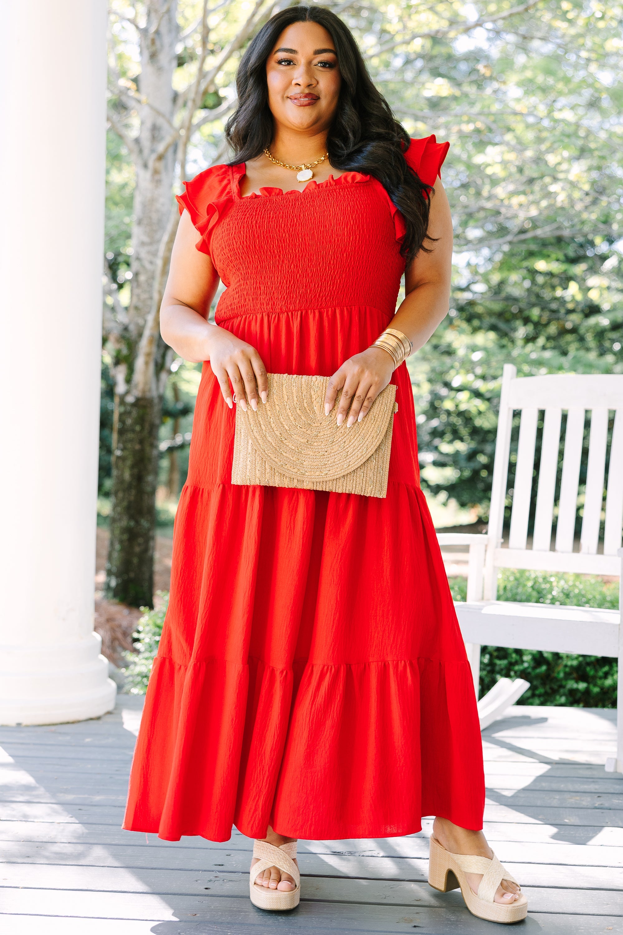 The Wildflower's Song Maxi Dress, Red