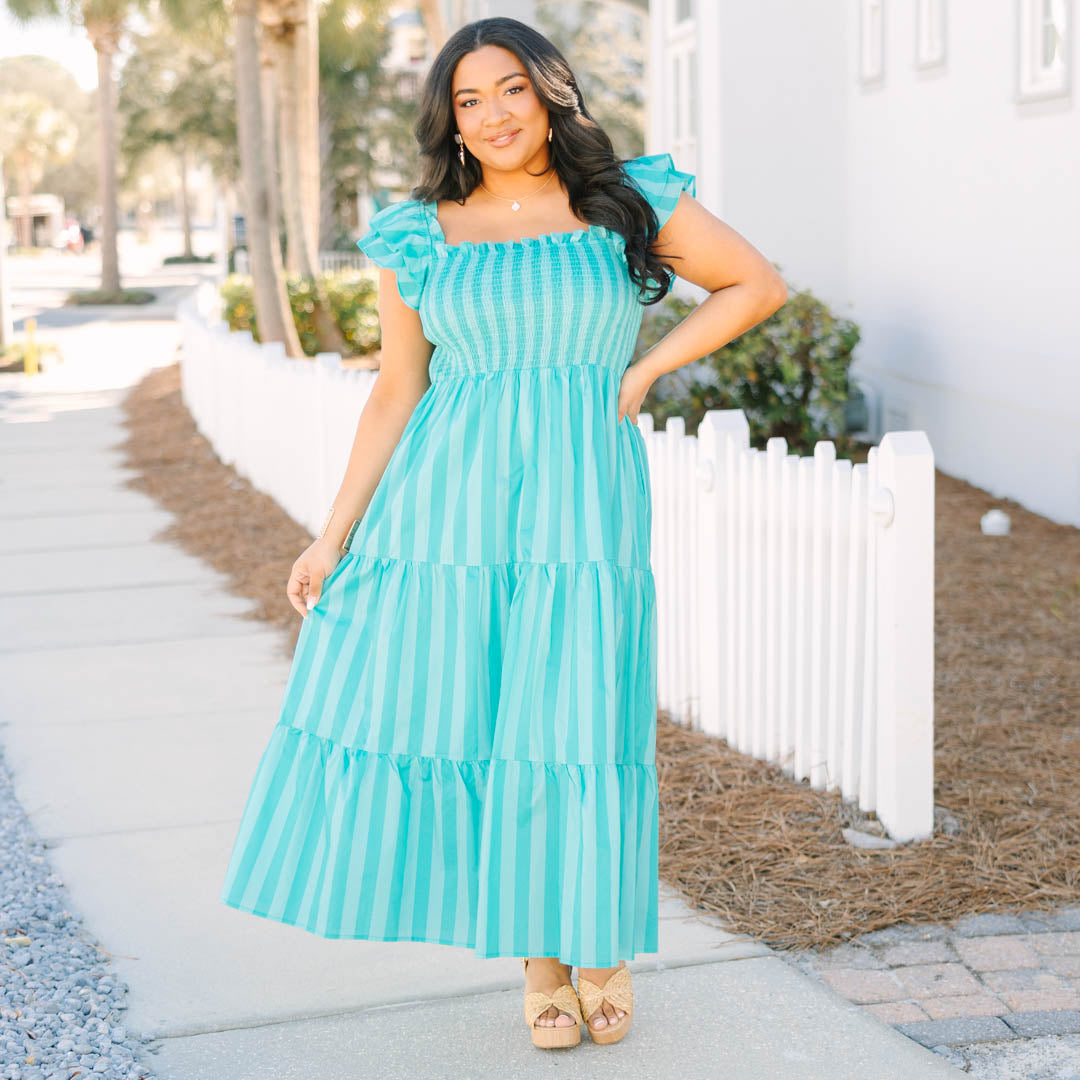 The Wildflower's Song Maxi Dress, Turquoise