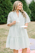 Through The Arbor Dress, Green Embroidery