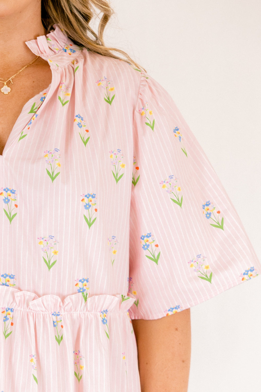 Through The Arbor Dress, Pink Stripe