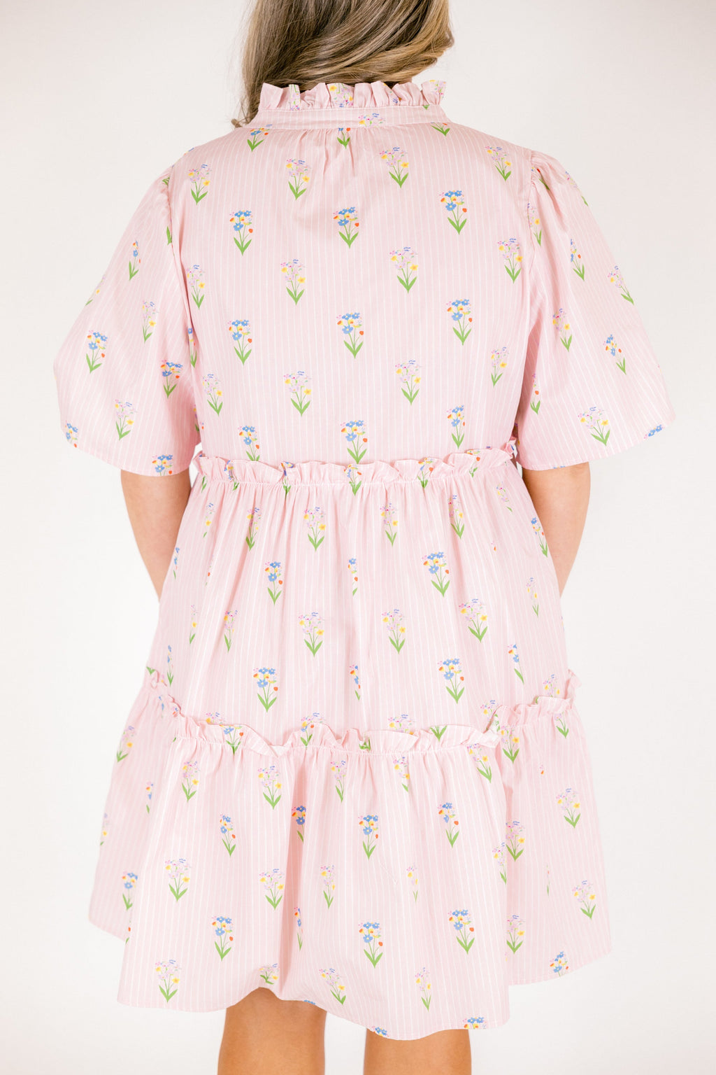 Through The Arbor Dress, Pink Stripe