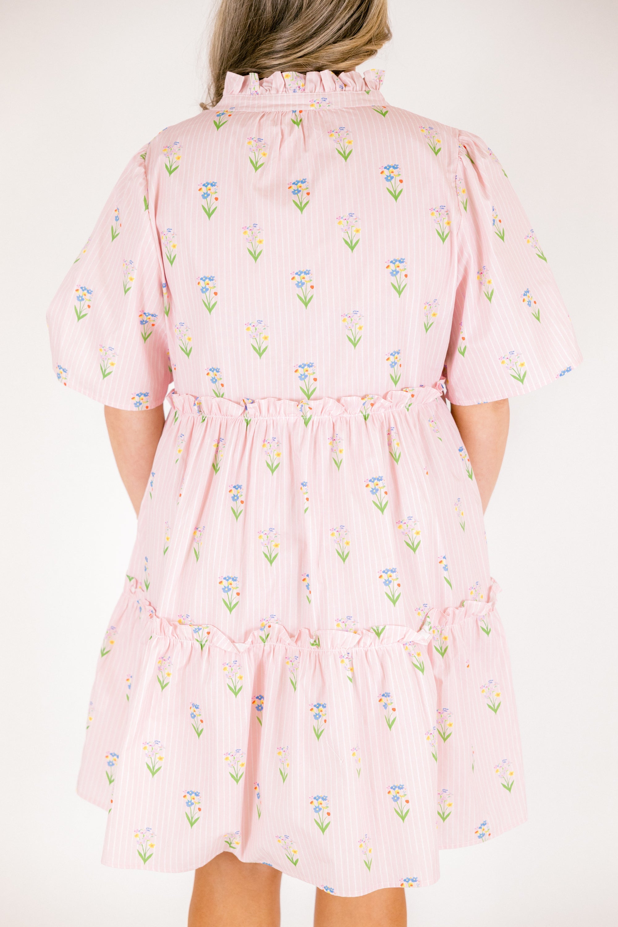 Through The Arbor Dress, Pink Stripe