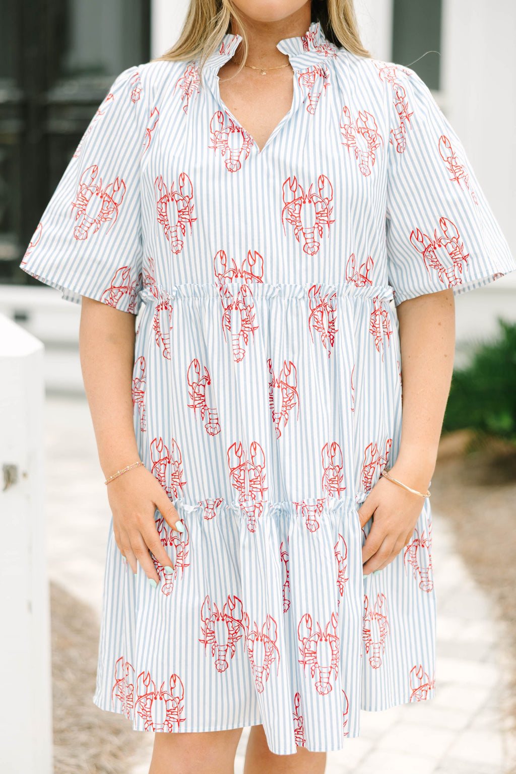 Through The Arbor Dress, Blue
