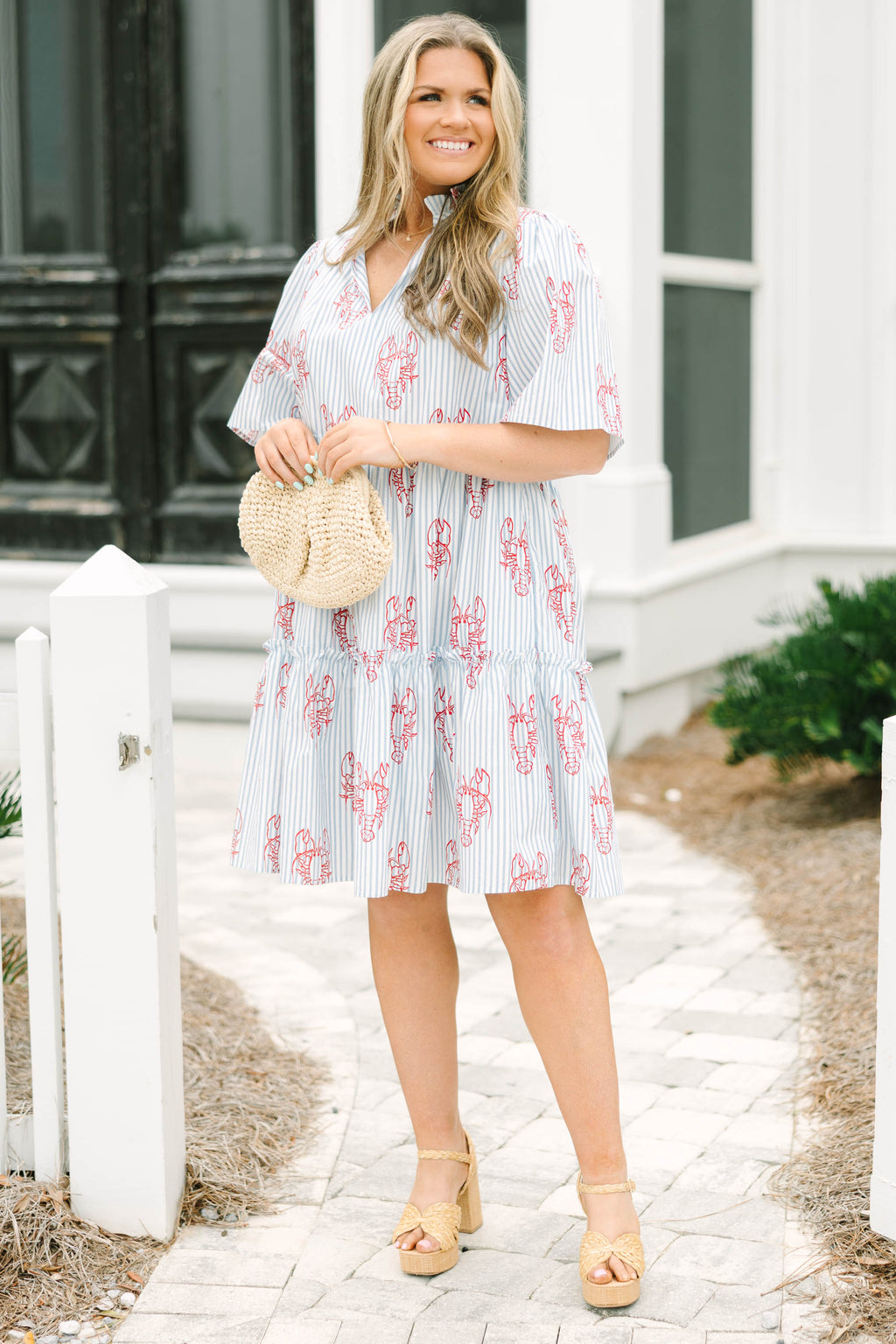 Through The Arbor Dress, Blue