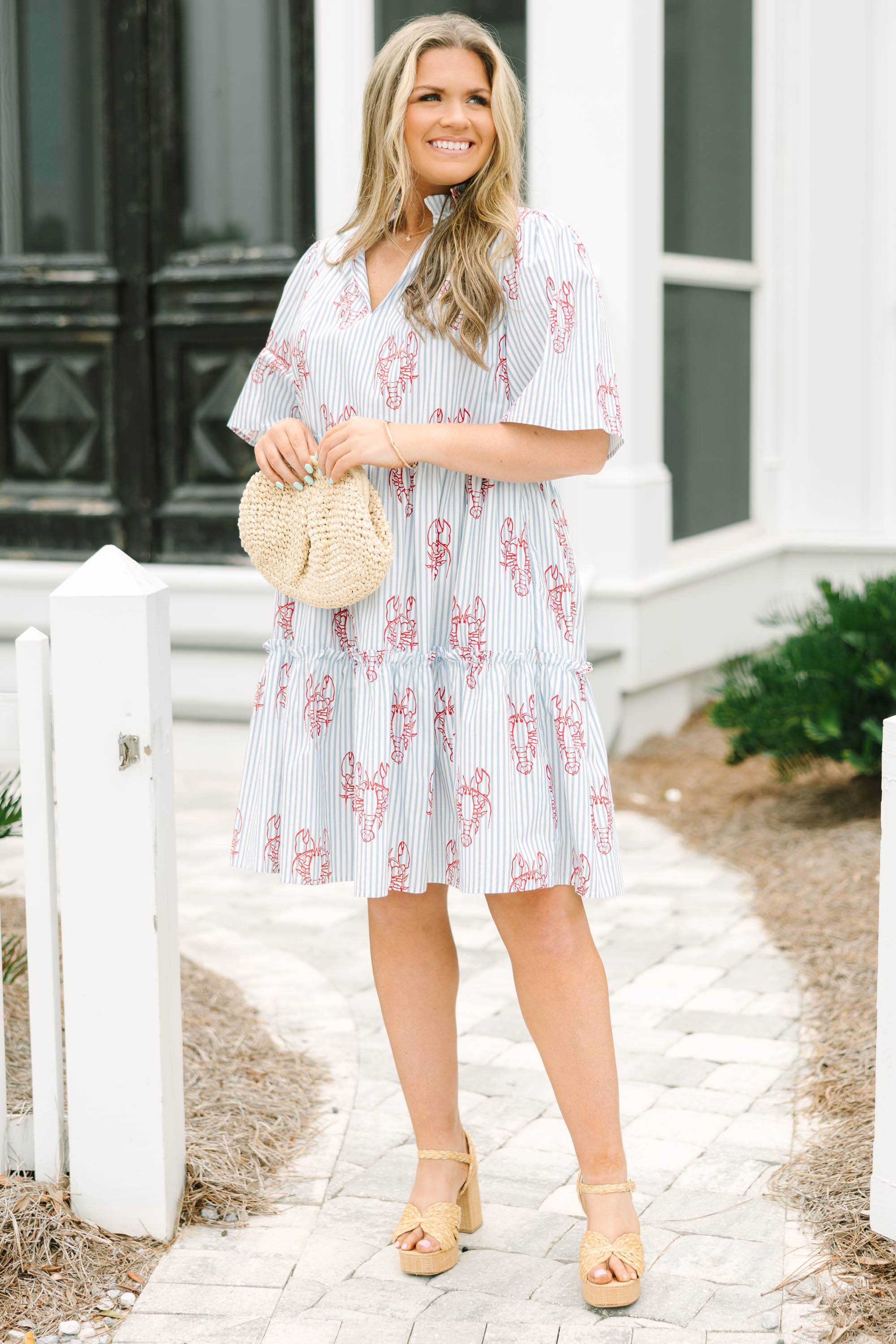 Through The Arbor Dress, Blue