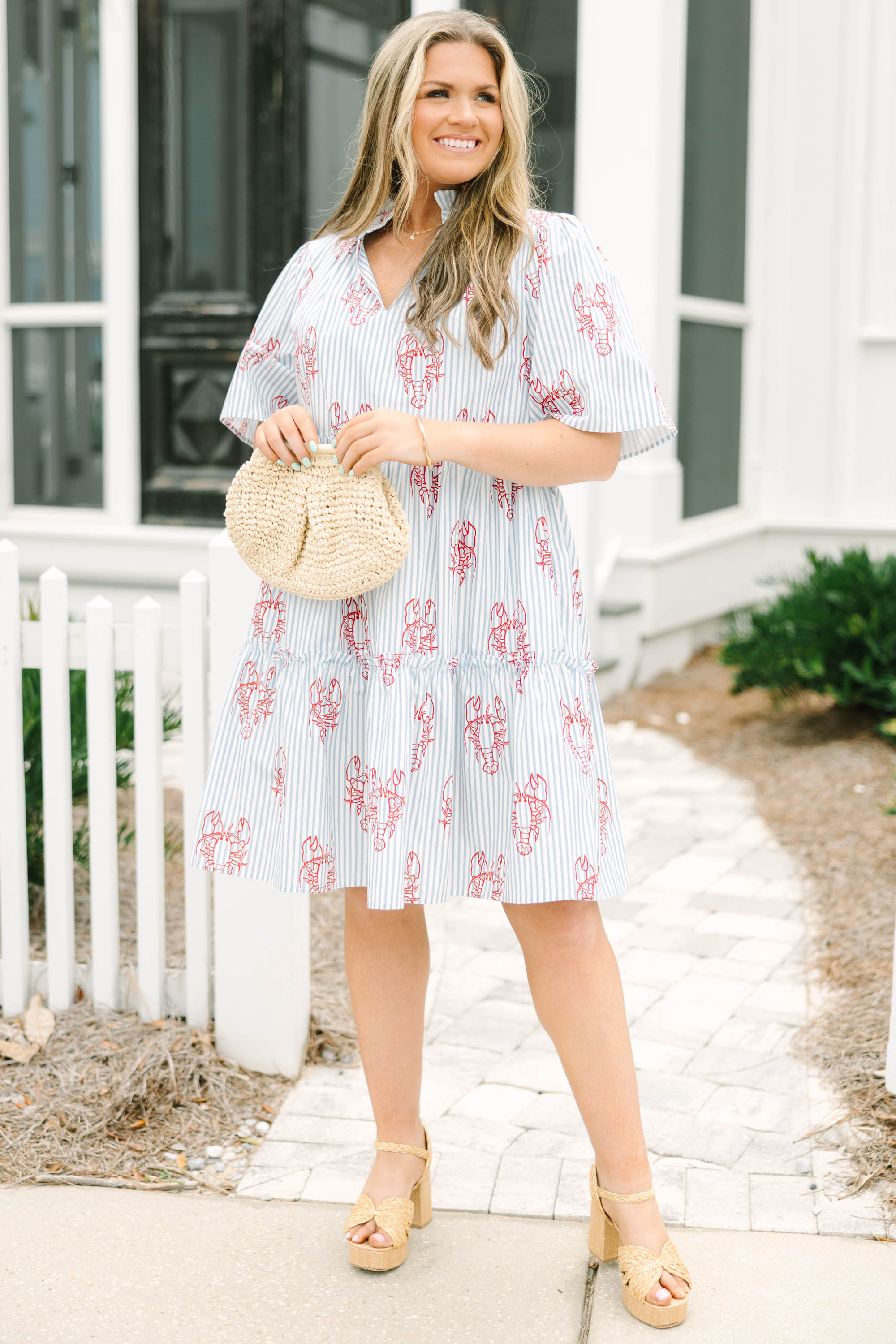 Through The Arbor Dress, Blue