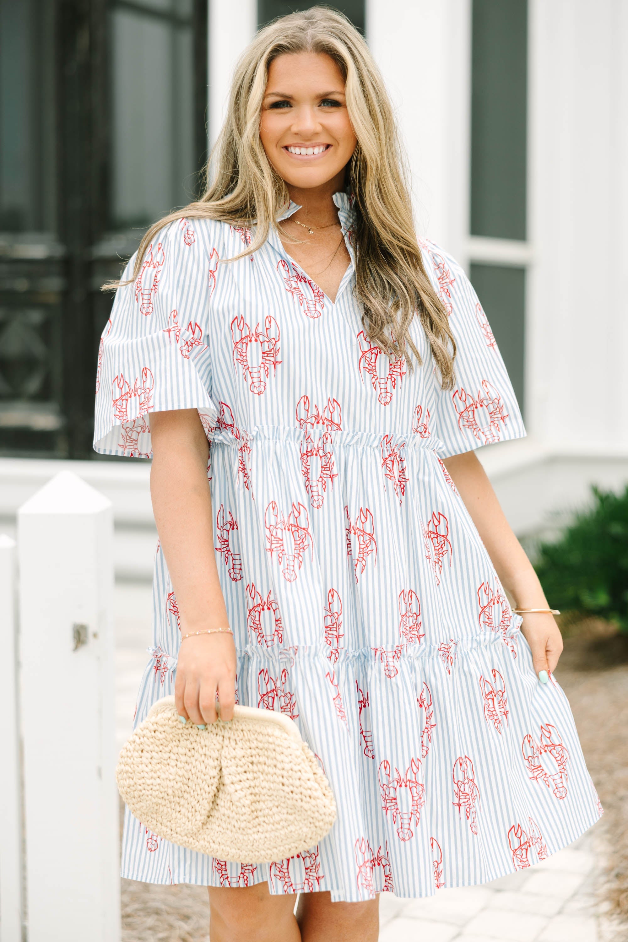 Through The Arbor Dress, Blue