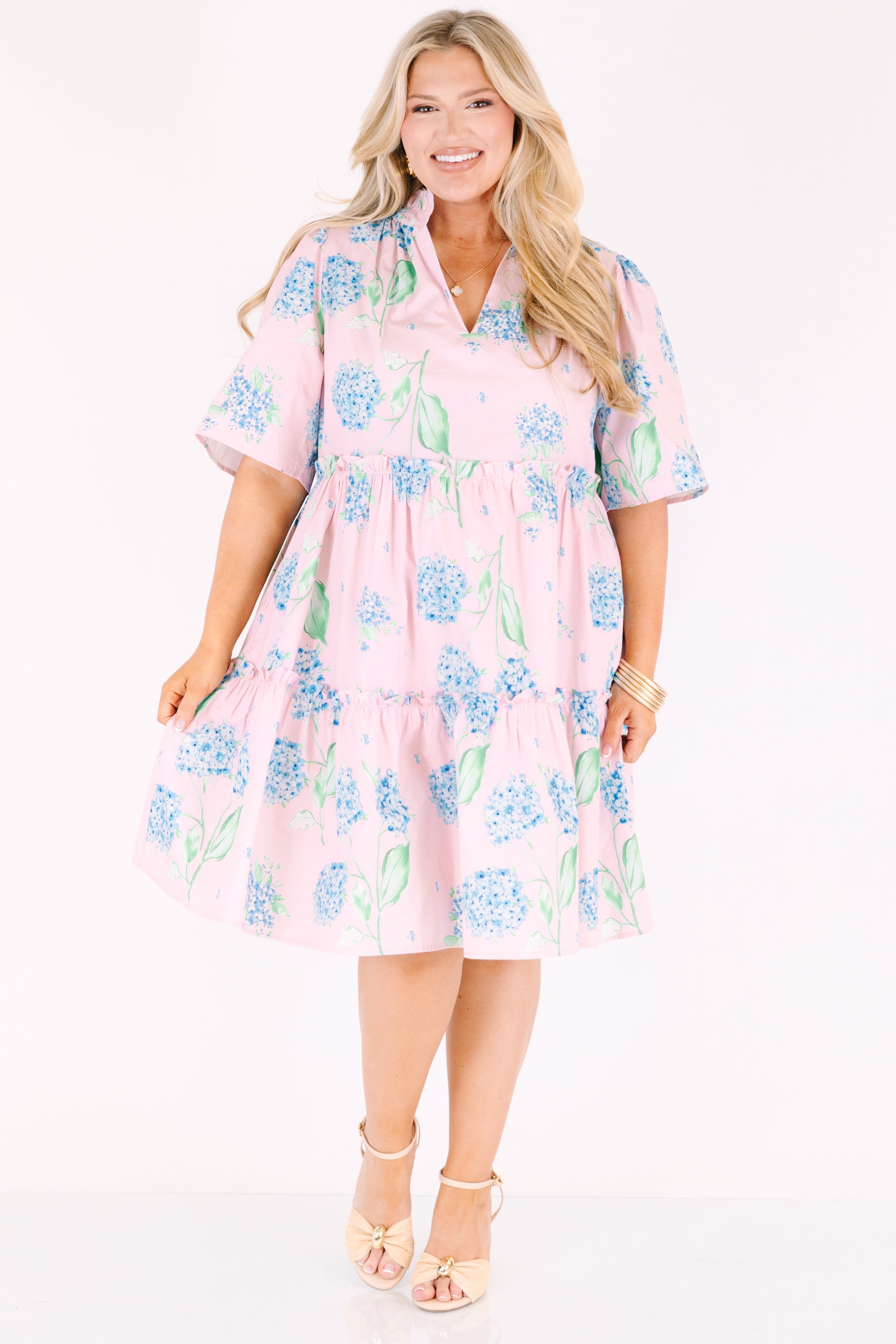 Through The Arbor Dress, Pink Hydrangea