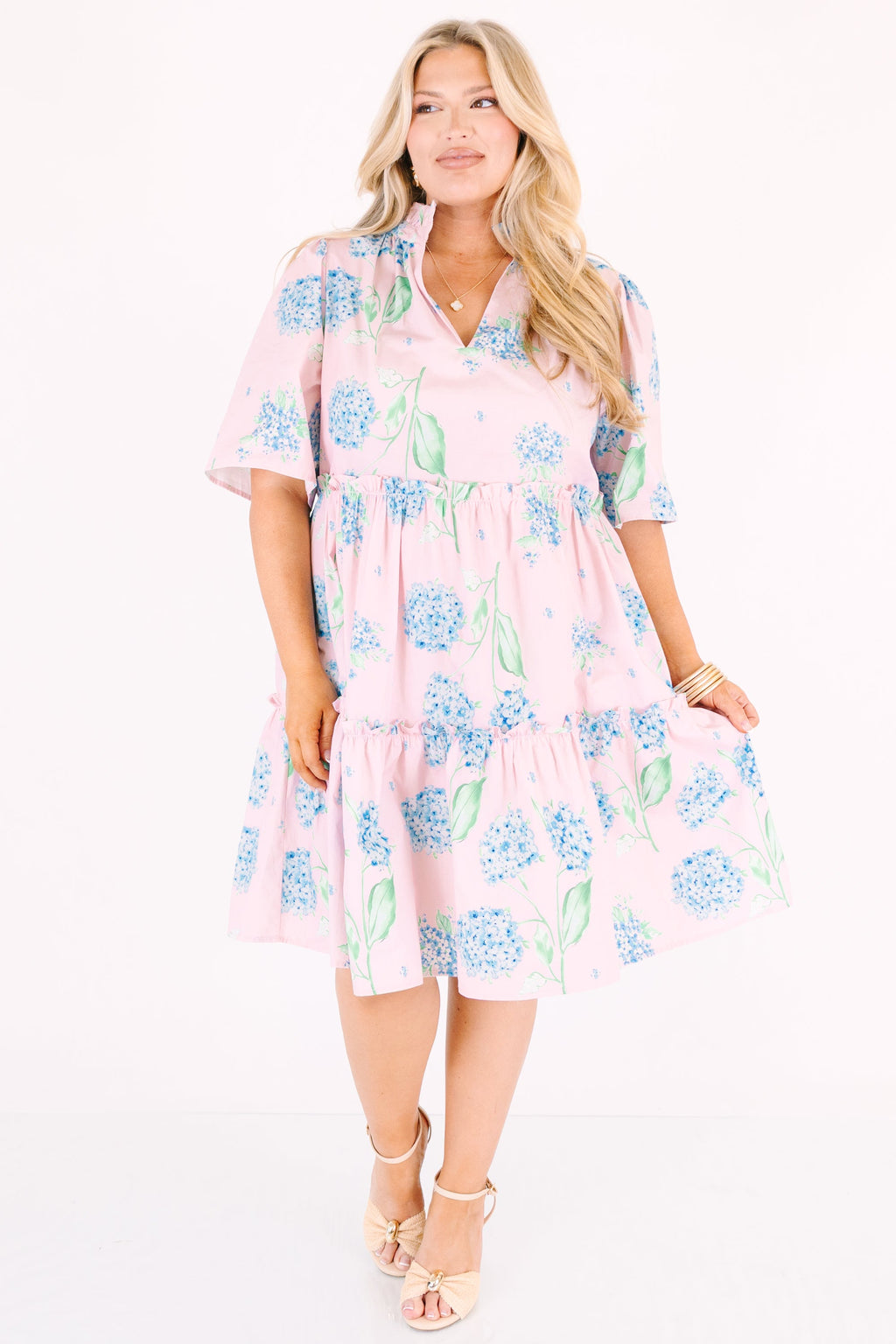 Through The Arbor Dress, Pink Hydrangea
