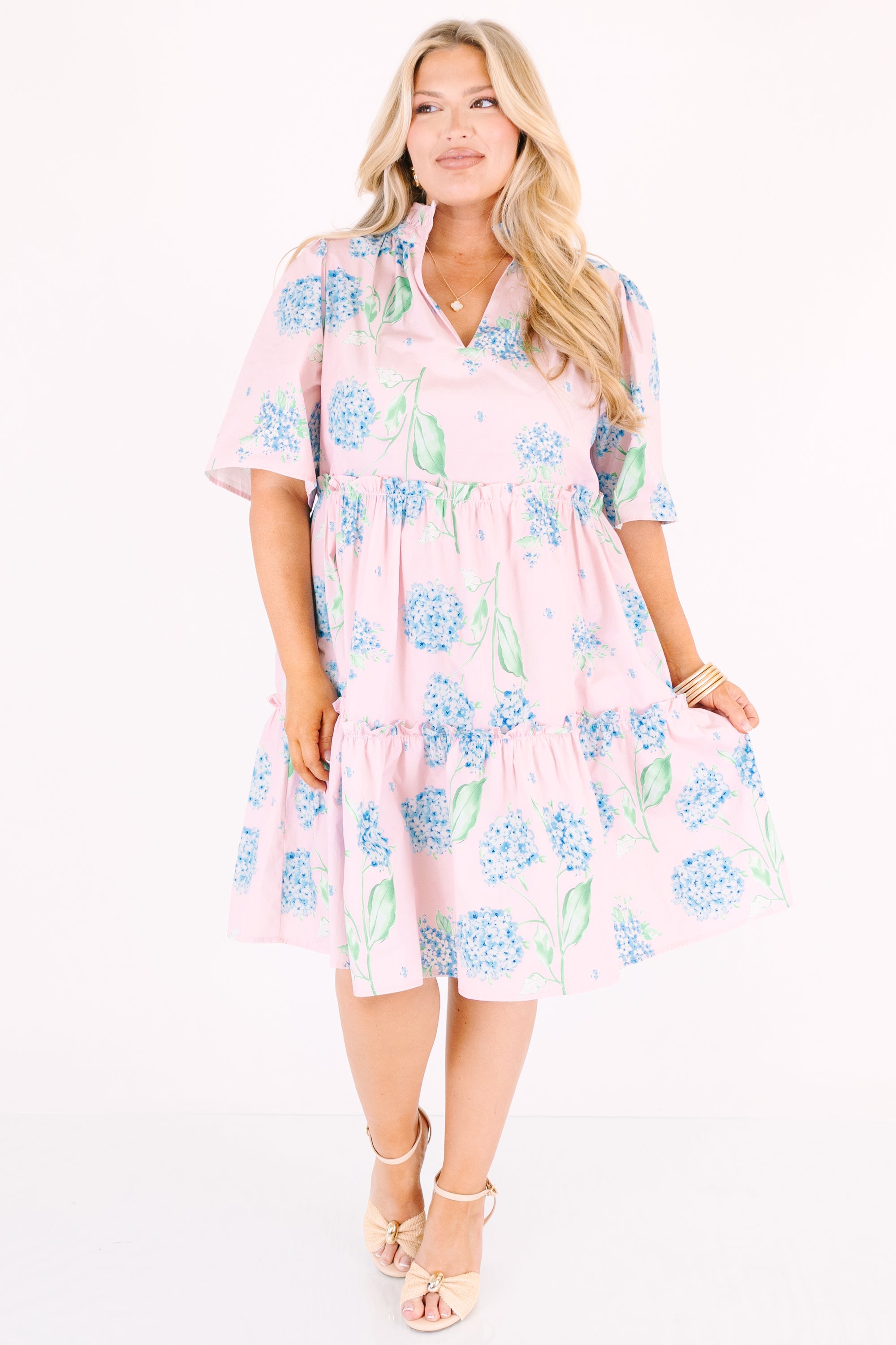 Through The Arbor Dress, Pink Hydrangea