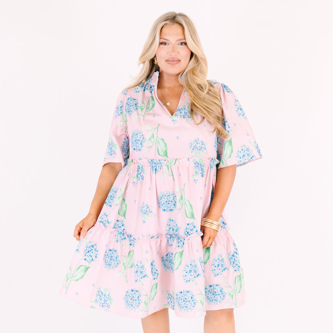 Through The Arbor Dress, Pink Hydrangea