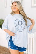 Stars Above Boyfriend Tee, Ash Blue