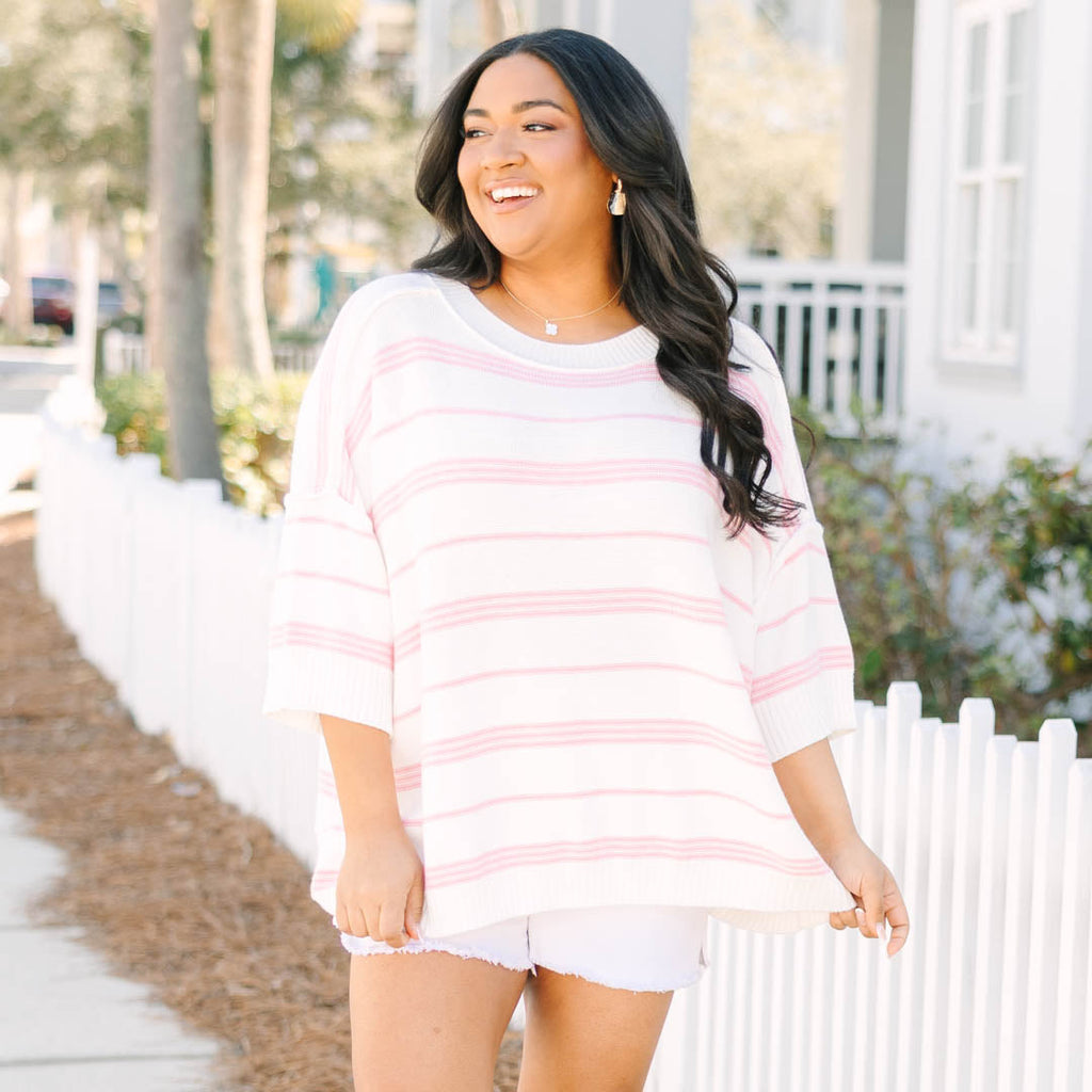 Time Will Tell Sweater, Pink
