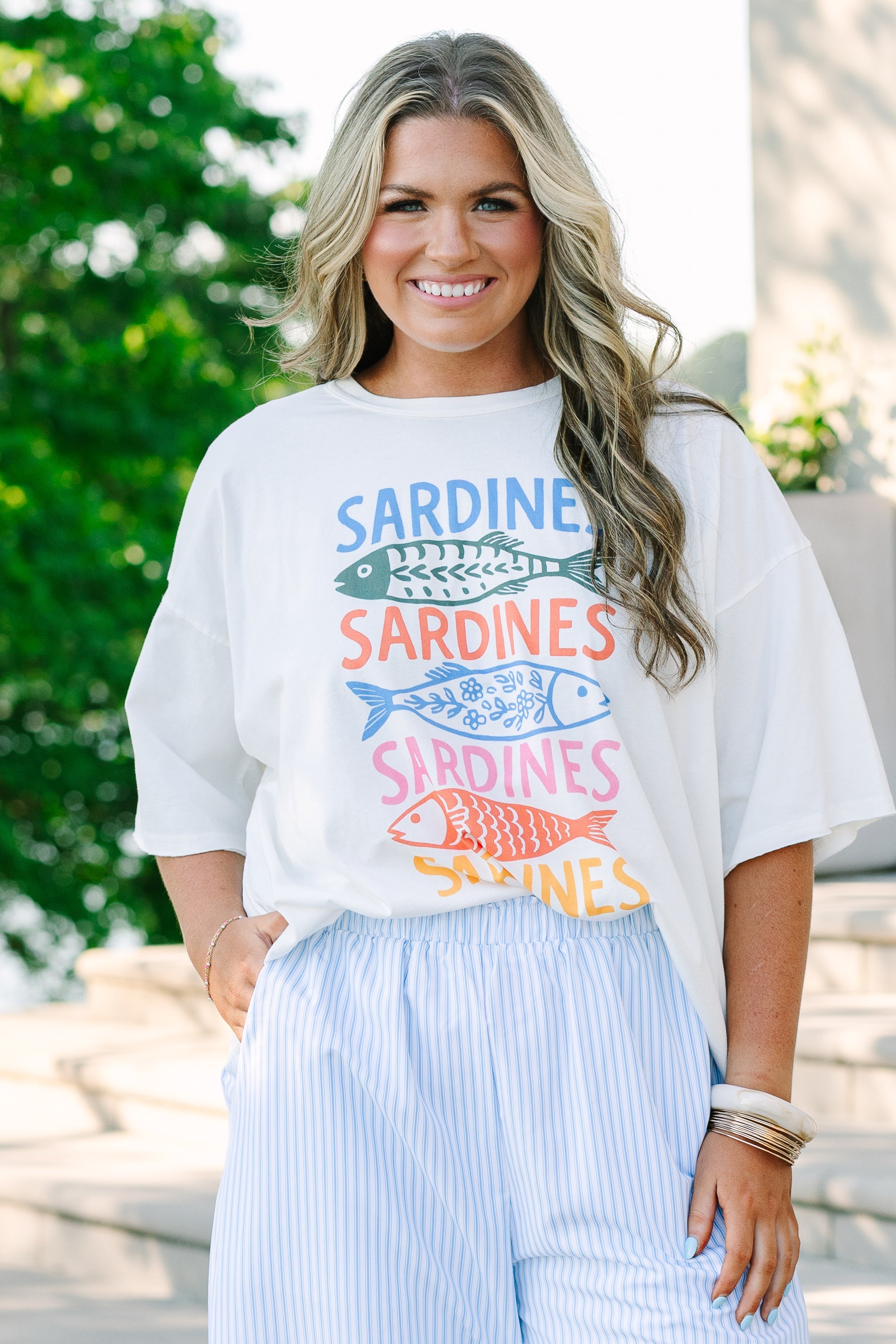 Tinned Fish Vintage Wash Tee, White