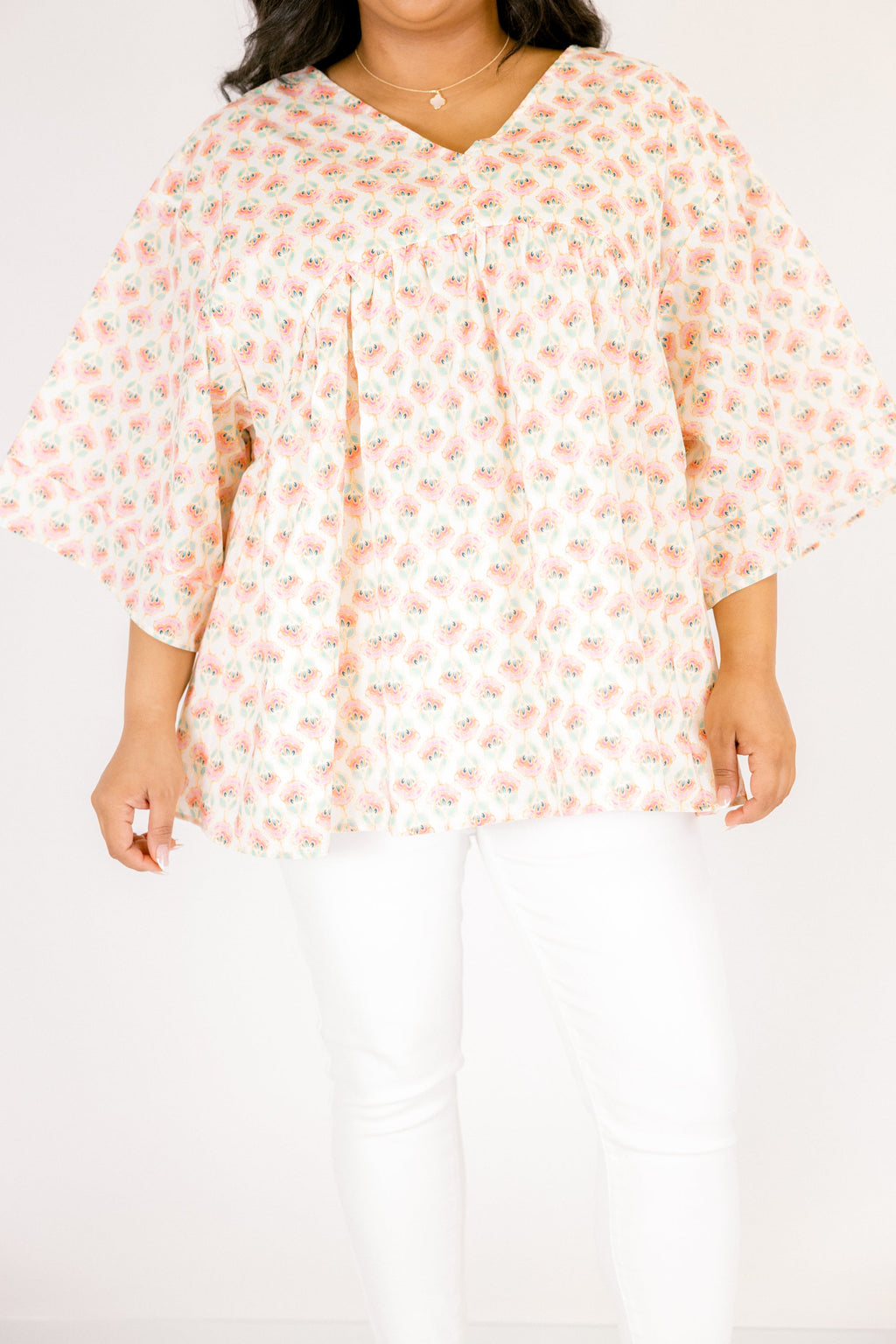 Tranquil Waters Top, Pink Floral
