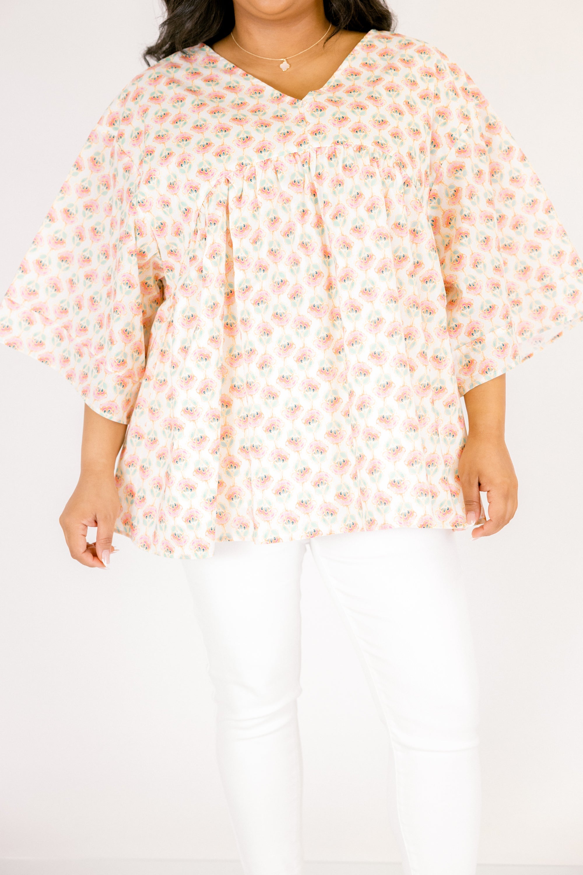 Tranquil Waters Top, Pink Floral