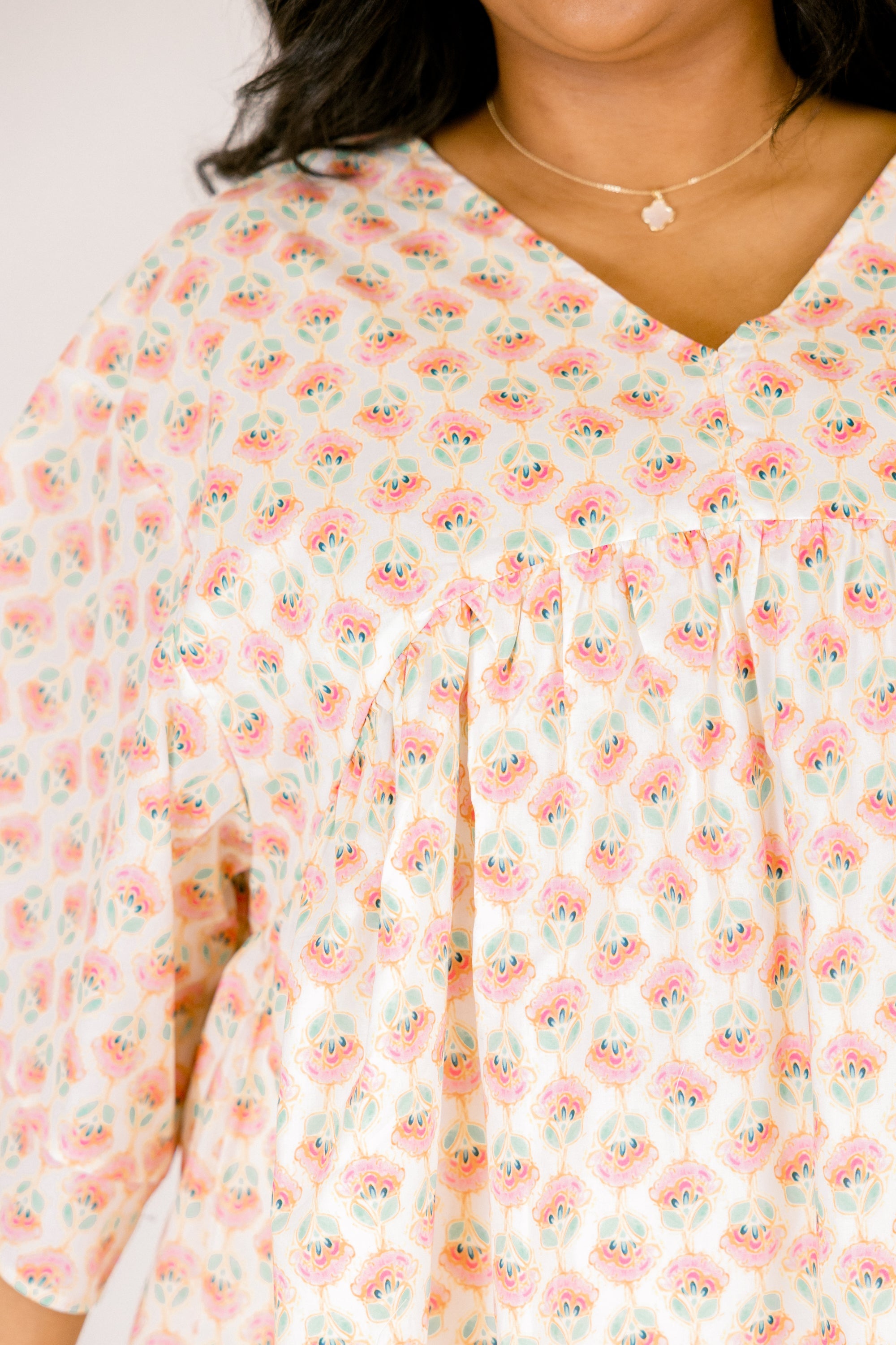 Tranquil Waters Top, Pink Floral
