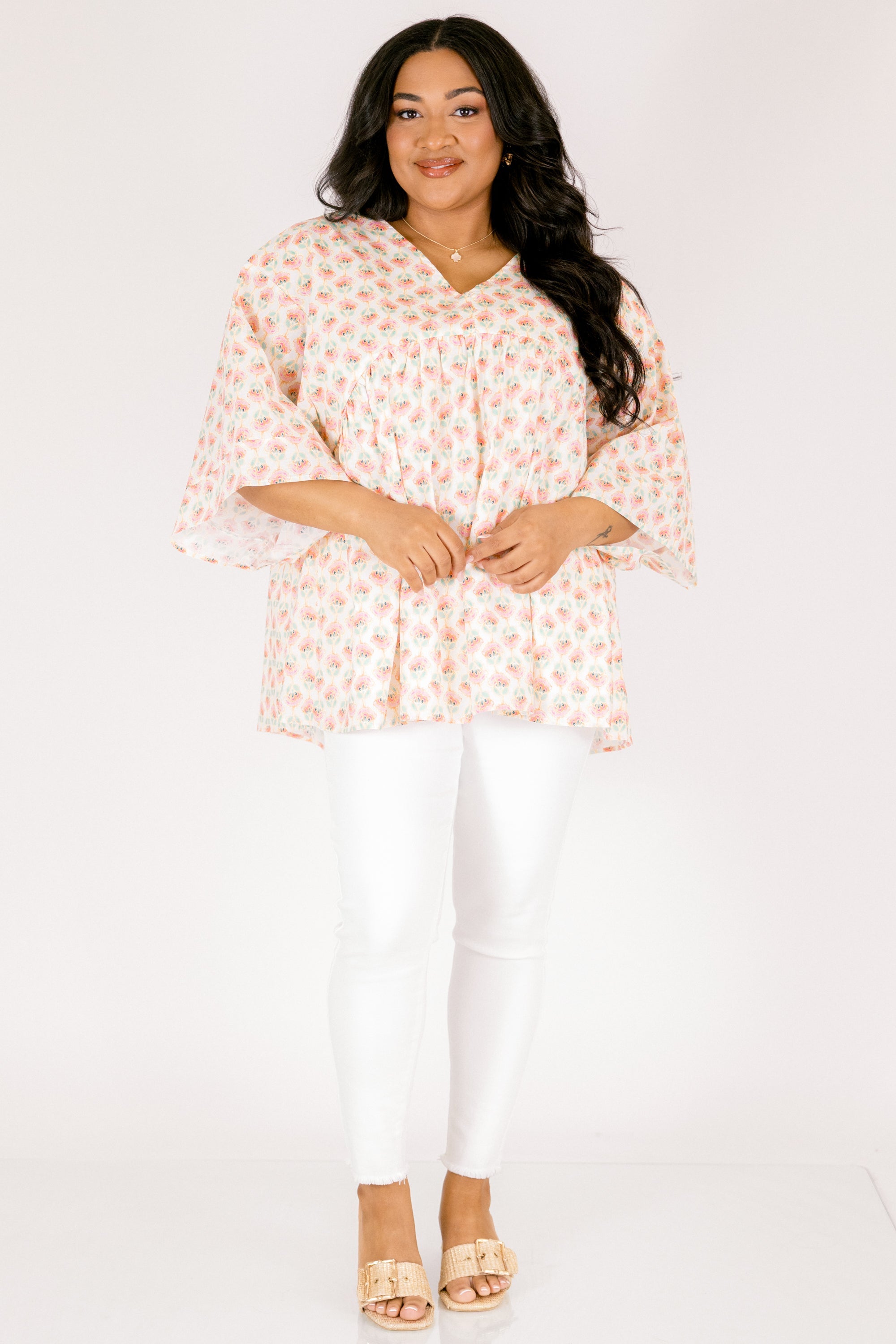 Tranquil Waters Top, Pink Floral