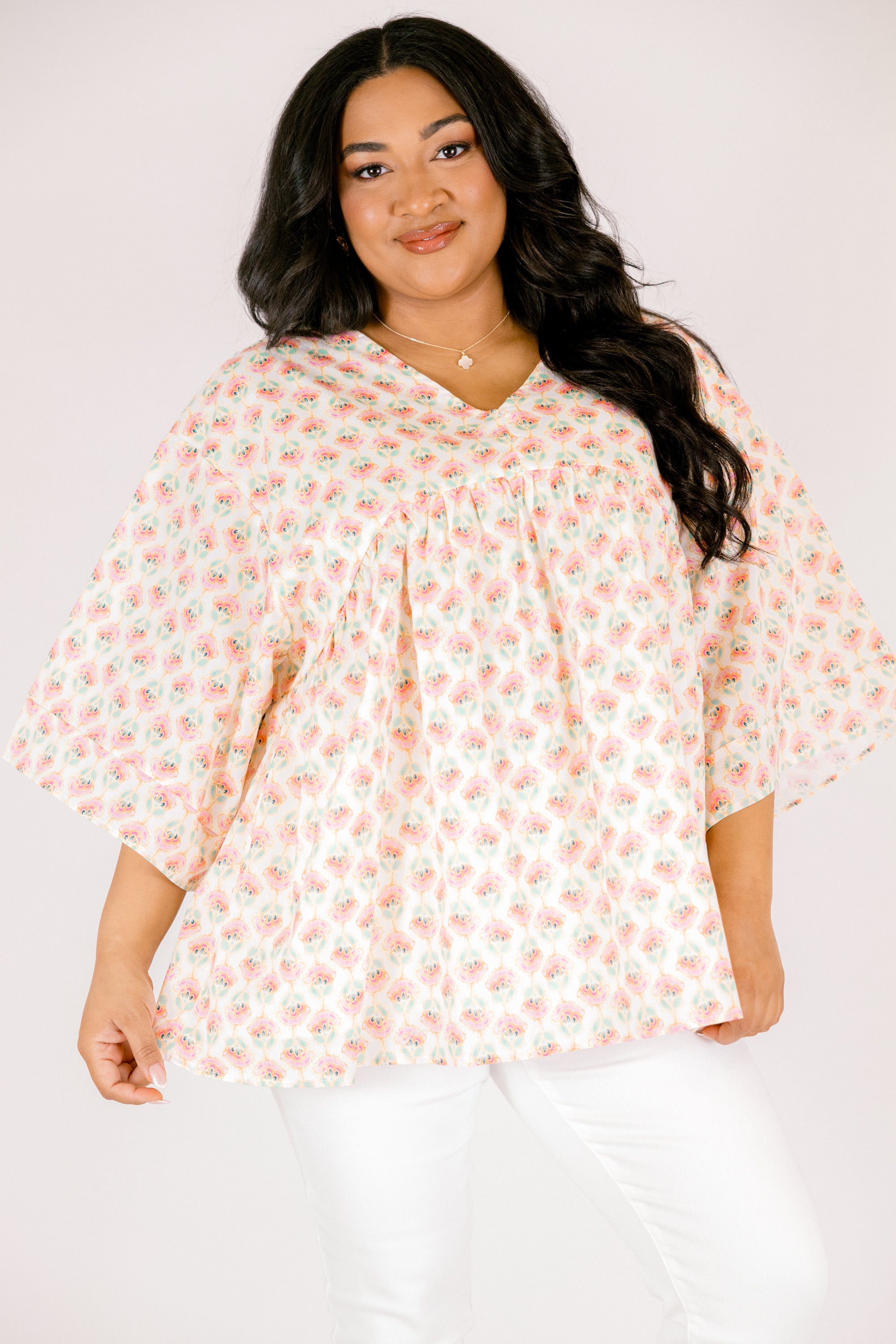 Tranquil Waters Top, Pink Floral