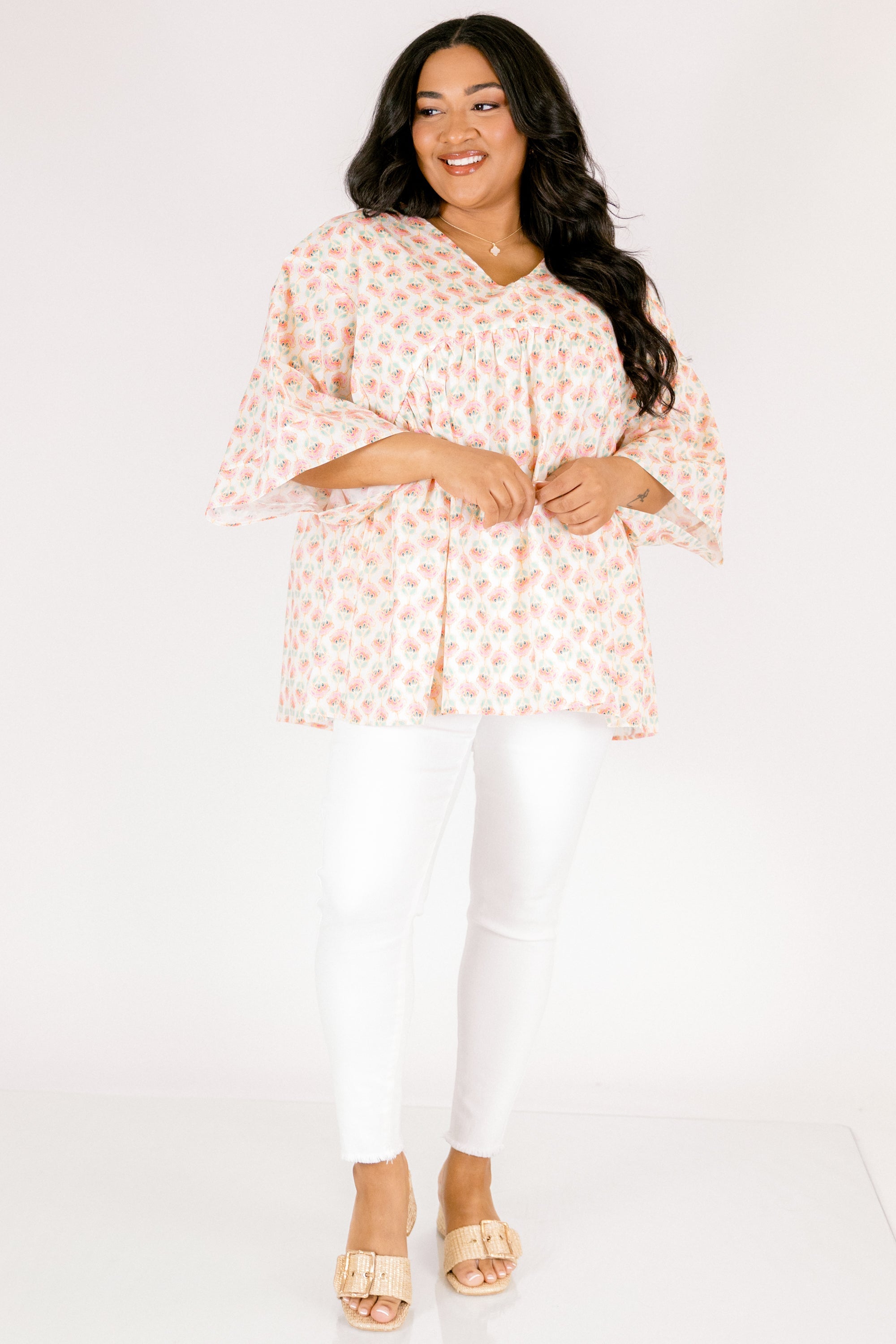 Tranquil Waters Top, Pink Floral