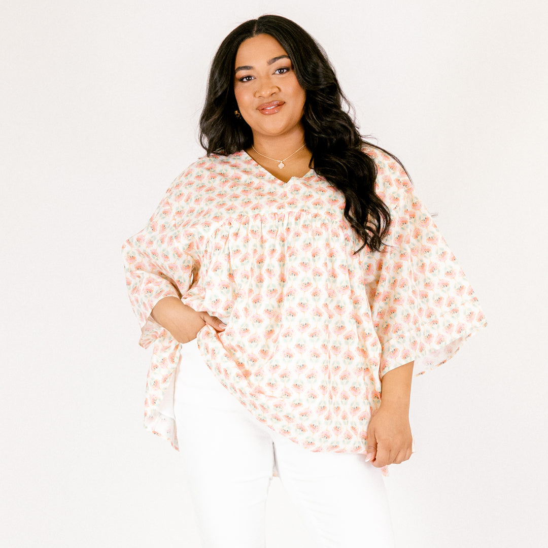 Tranquil Waters Top, Pink Floral