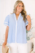 Treading Lightly Top, Blue Stripe