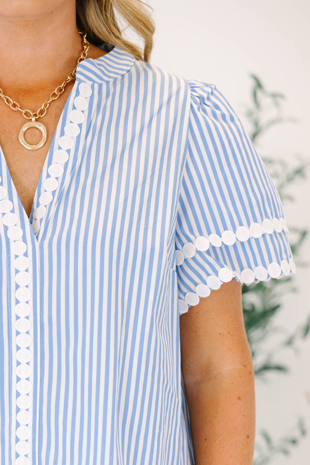 Treading Lightly Top, Blue Stripe