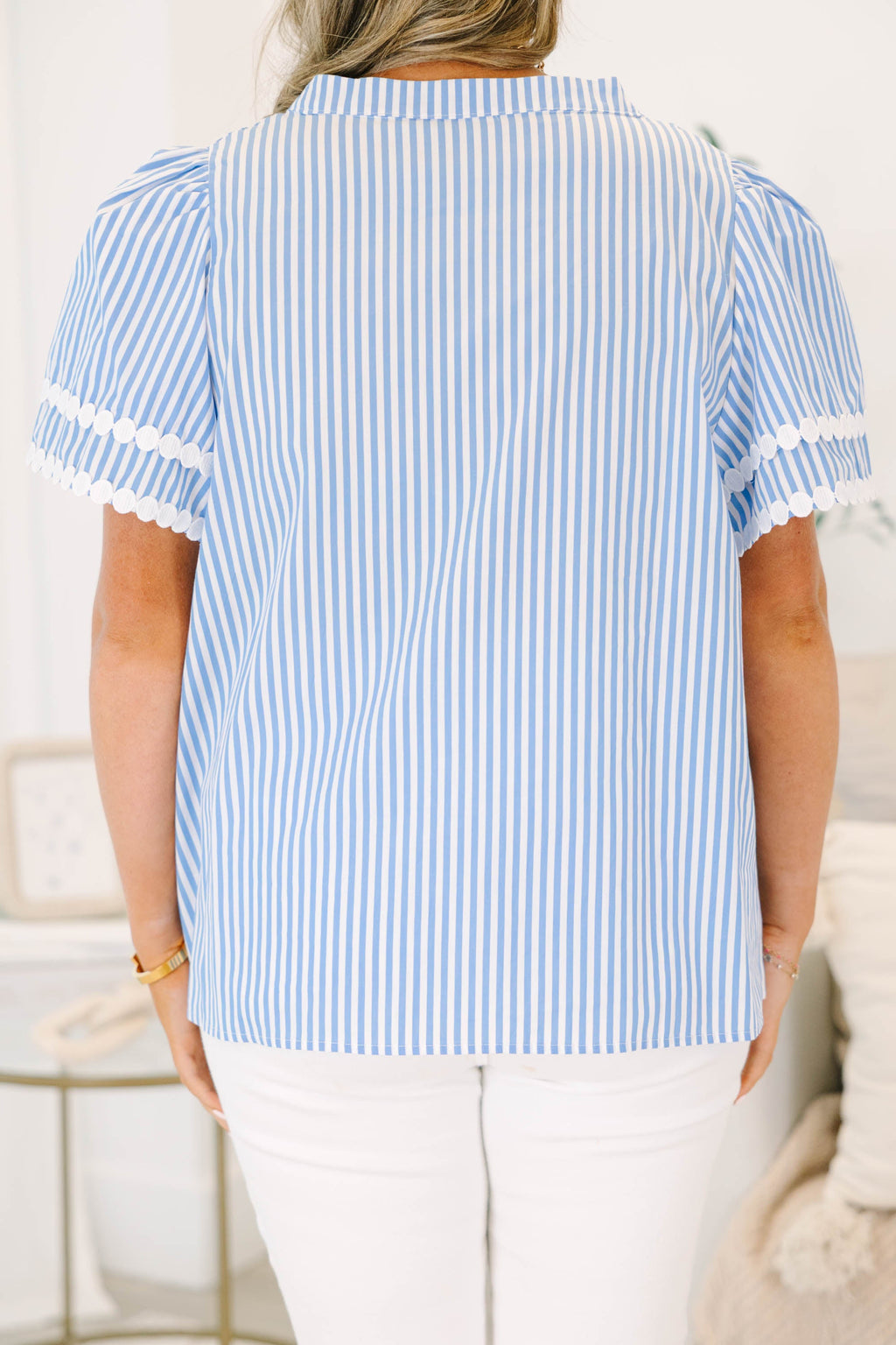 Treading Lightly Top, Blue Stripe