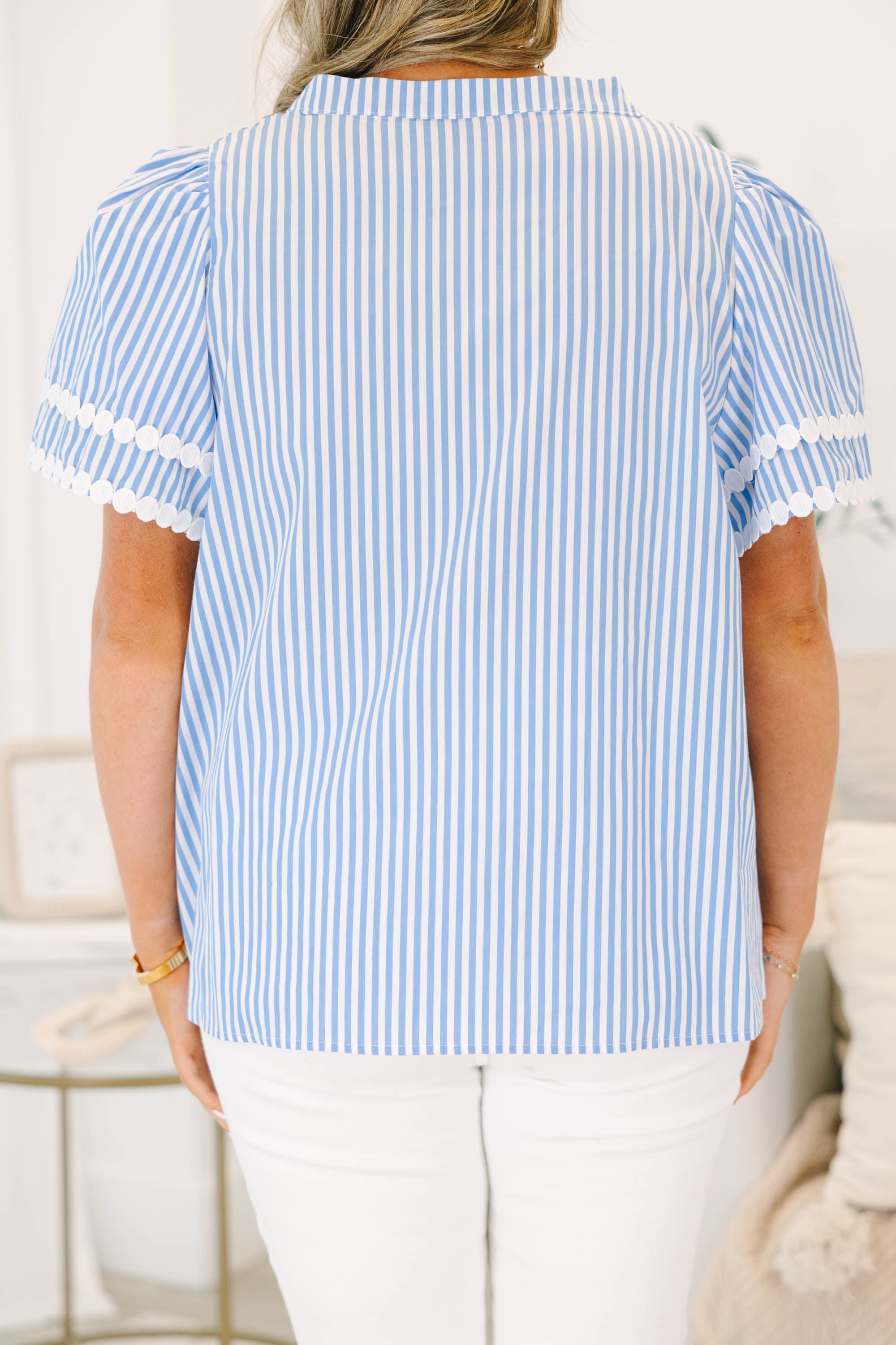 Treading Lightly Top, Blue Stripe