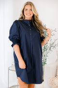 Truth Be Told Dress, Navy