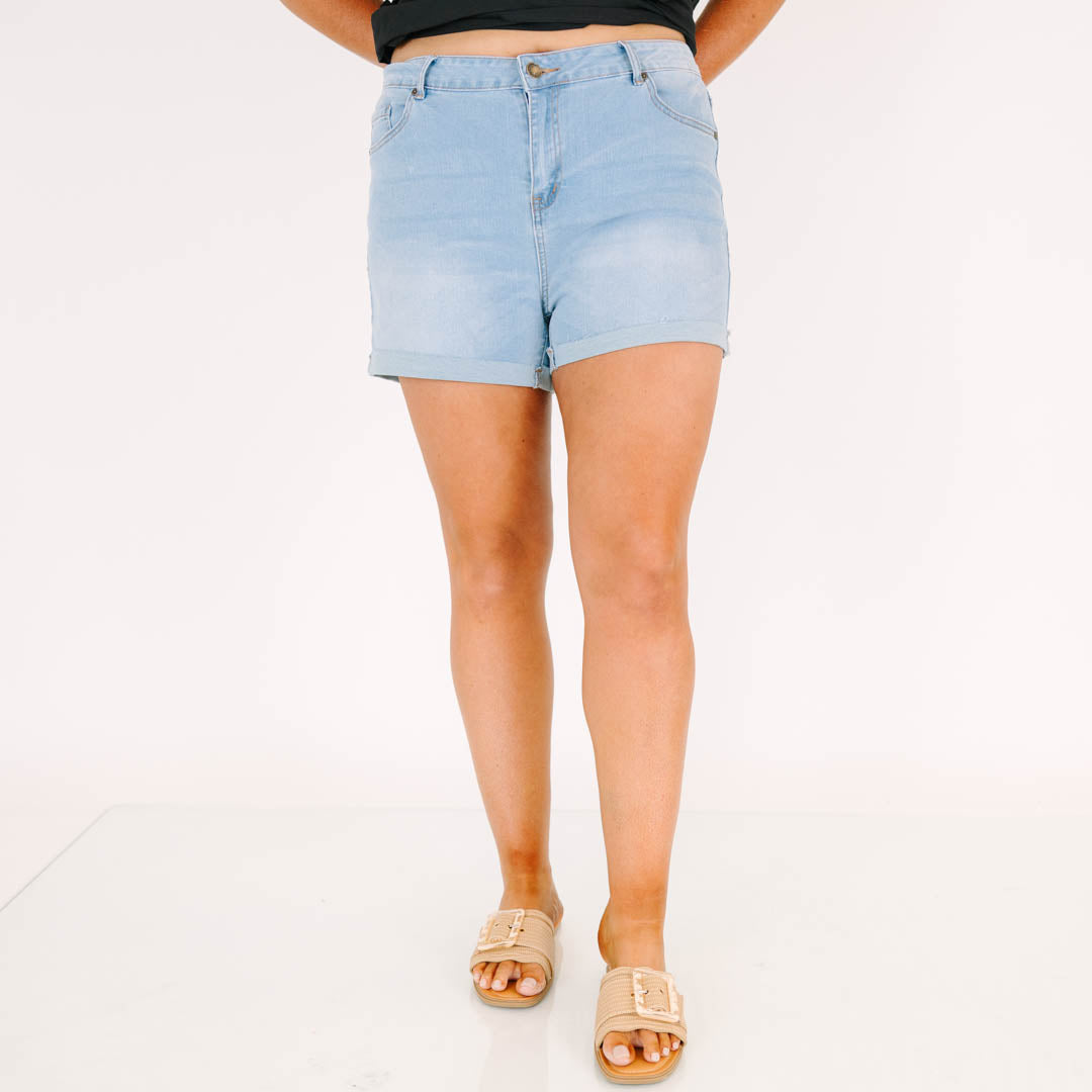 Unchained Melody Shorts, Light Wash