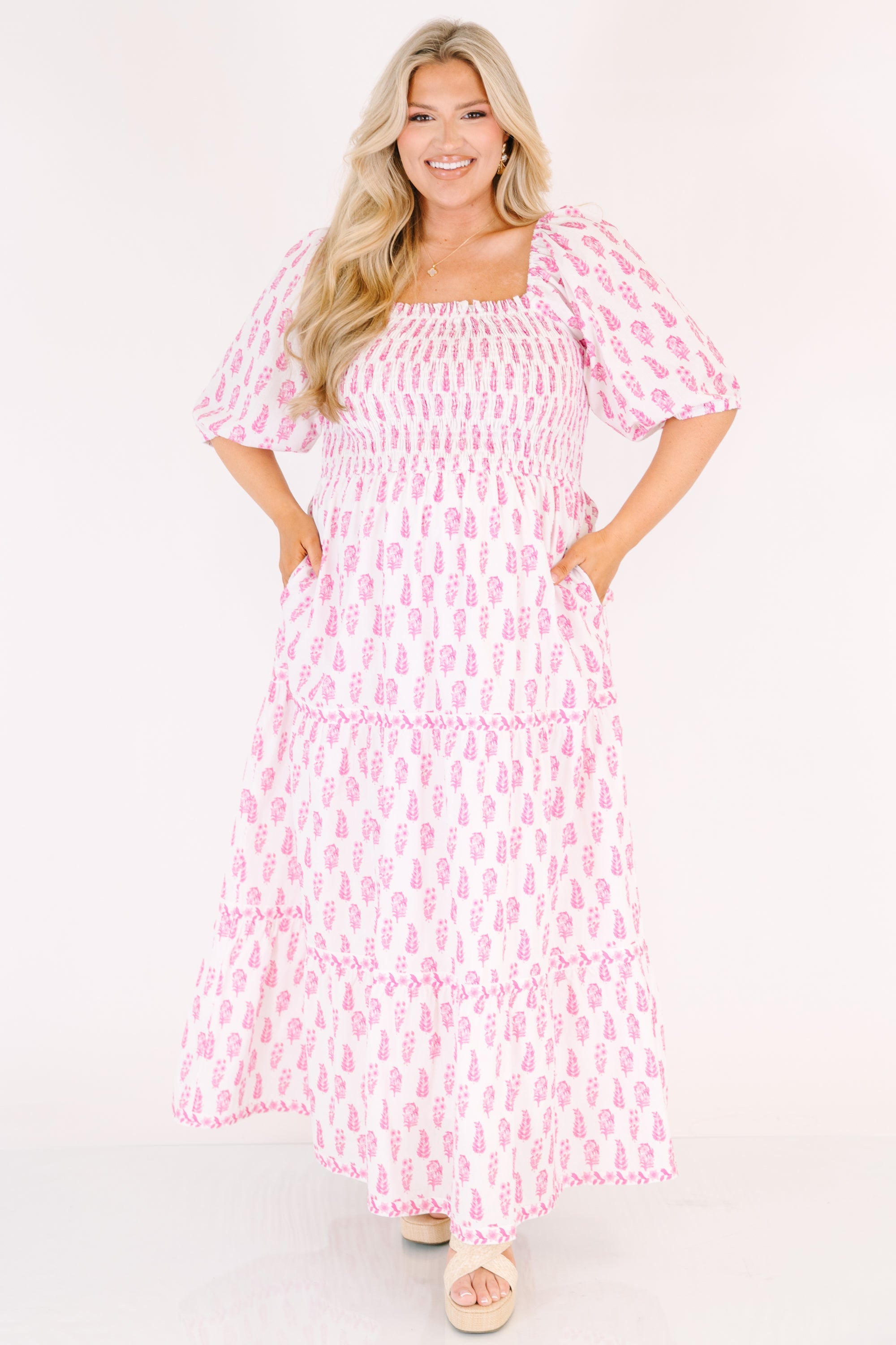 Under The Hibiscus Maxi Dress, Pink